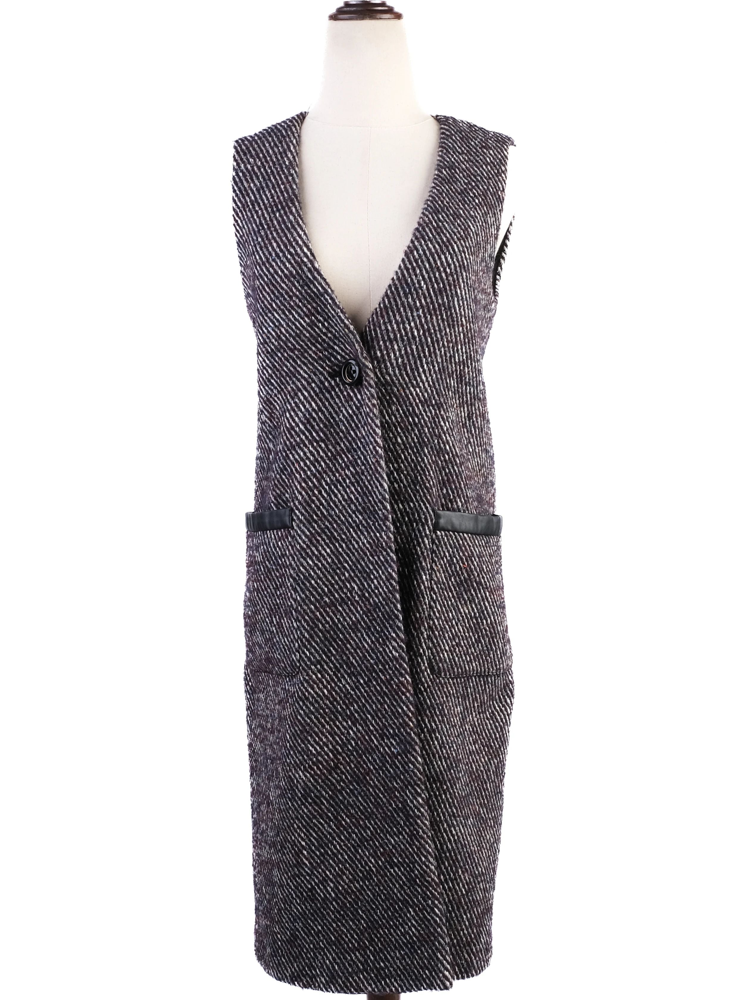 Excellent Liu Jo Gray Wool Sleeveless Dress Size S with Pockets