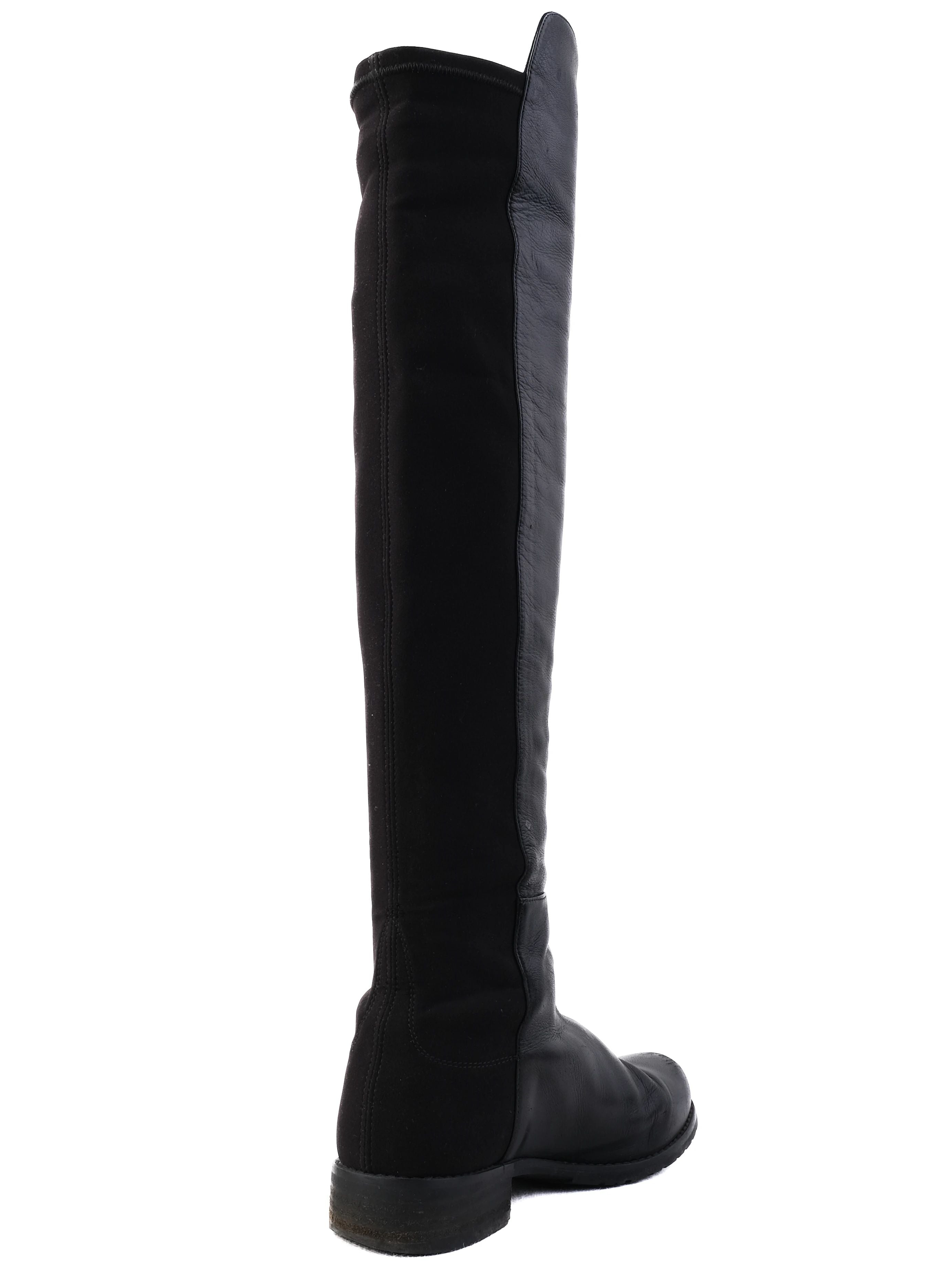Excellent Stuart Weitzman Black Leather Knee-High Boots Size 37