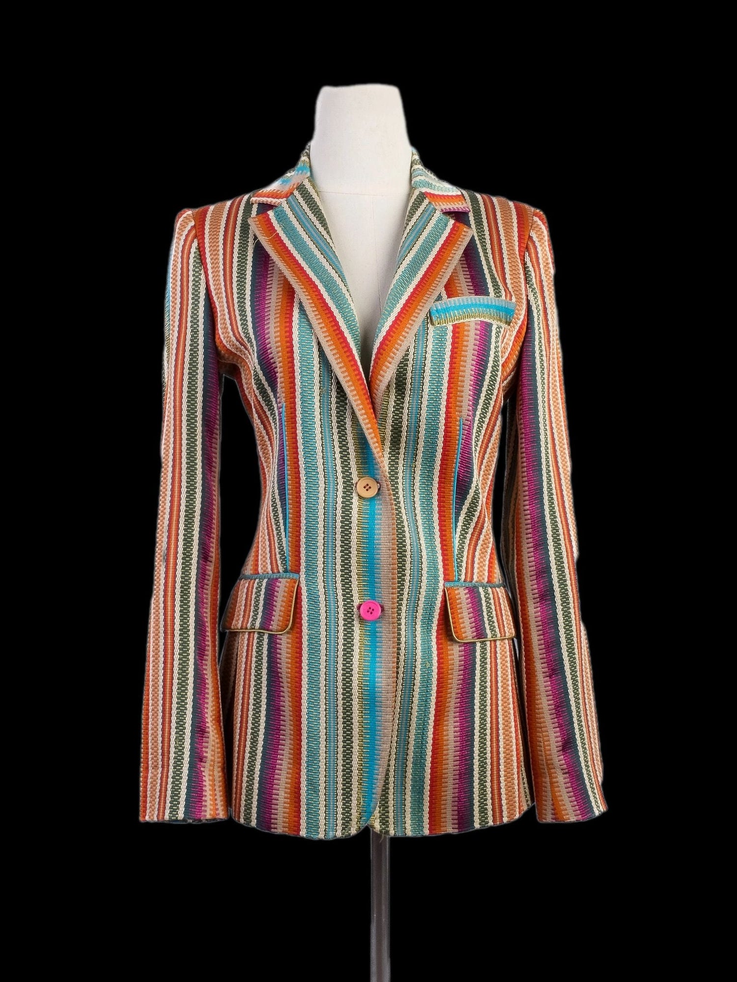 Etro Striped Blazer Excellent Condition Viscose Combined Color Women