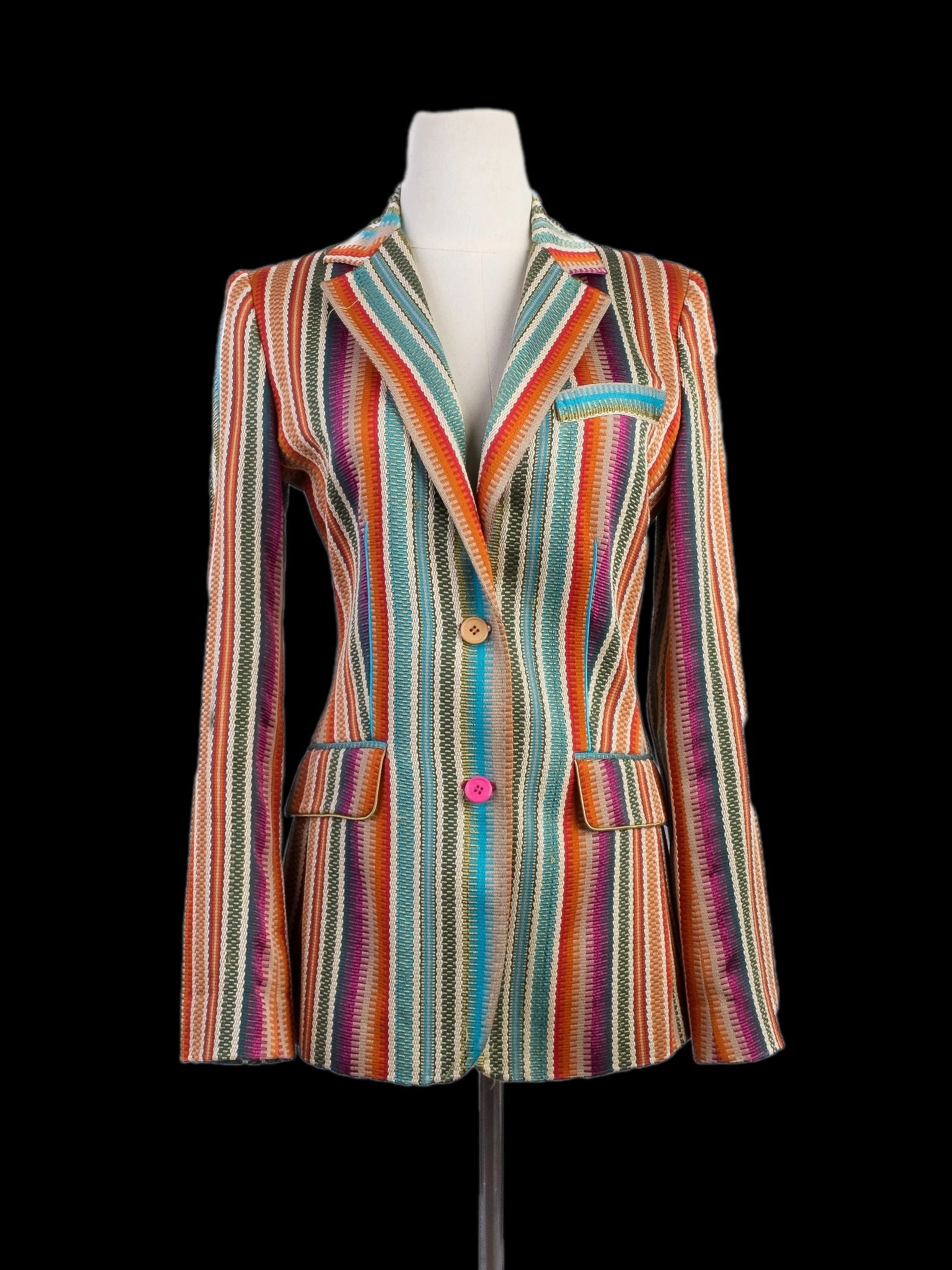 Etro Striped Blazer Excellent Condition Viscose Combined Color Women