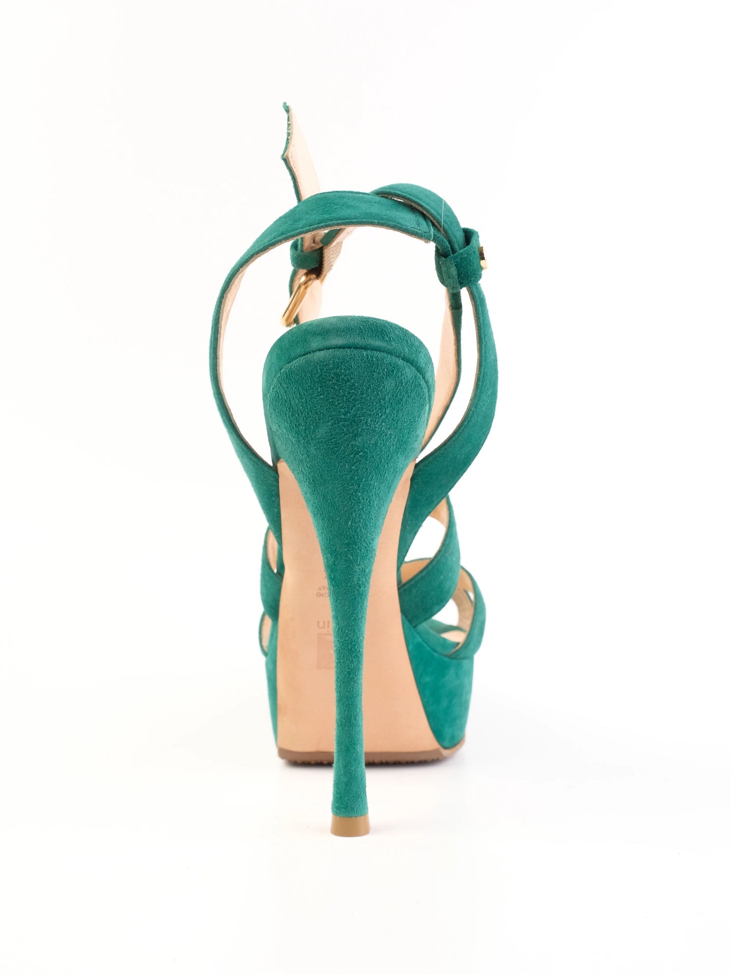 Excellent Ballin Blue Leather High-Heeled Sandals Size 38.5
