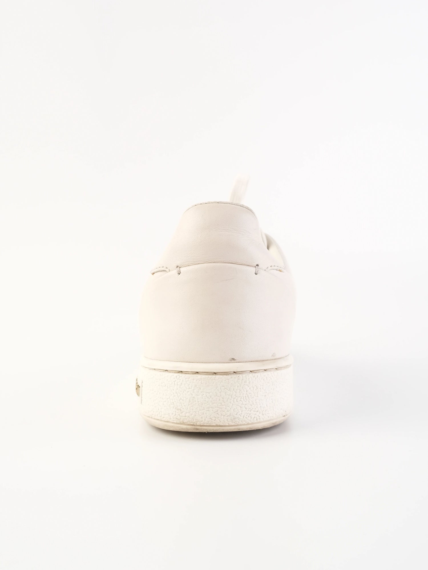Excellent Louis Vuitton White Leather Sneakers Size 35 with Logo