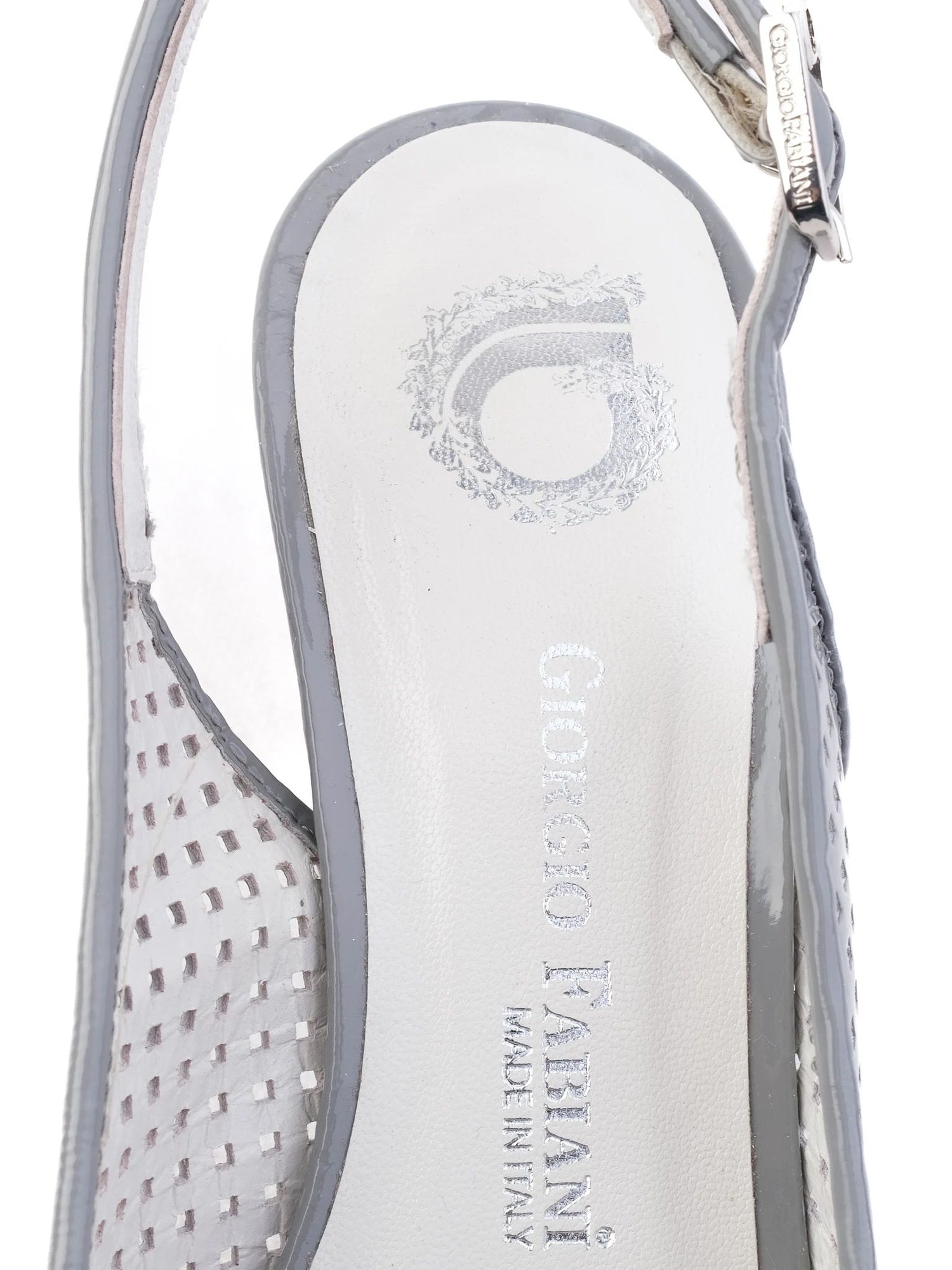 Excellent Giovanni Fabiani Gray Leather Slingback High Heel Shoes Size 35