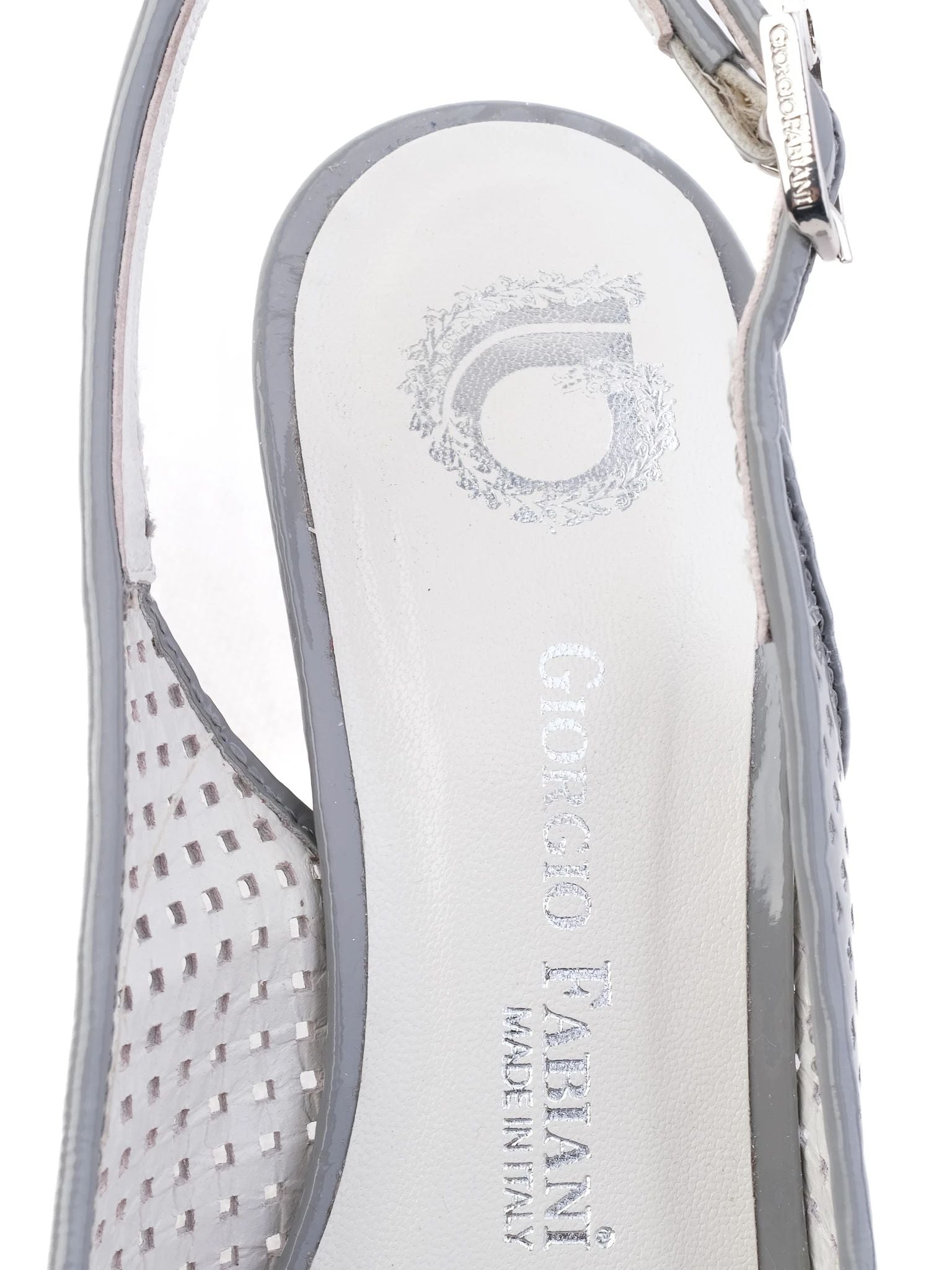 Excellent Giovanni Fabiani Gray Leather Slingback High Heel Shoes Size 35