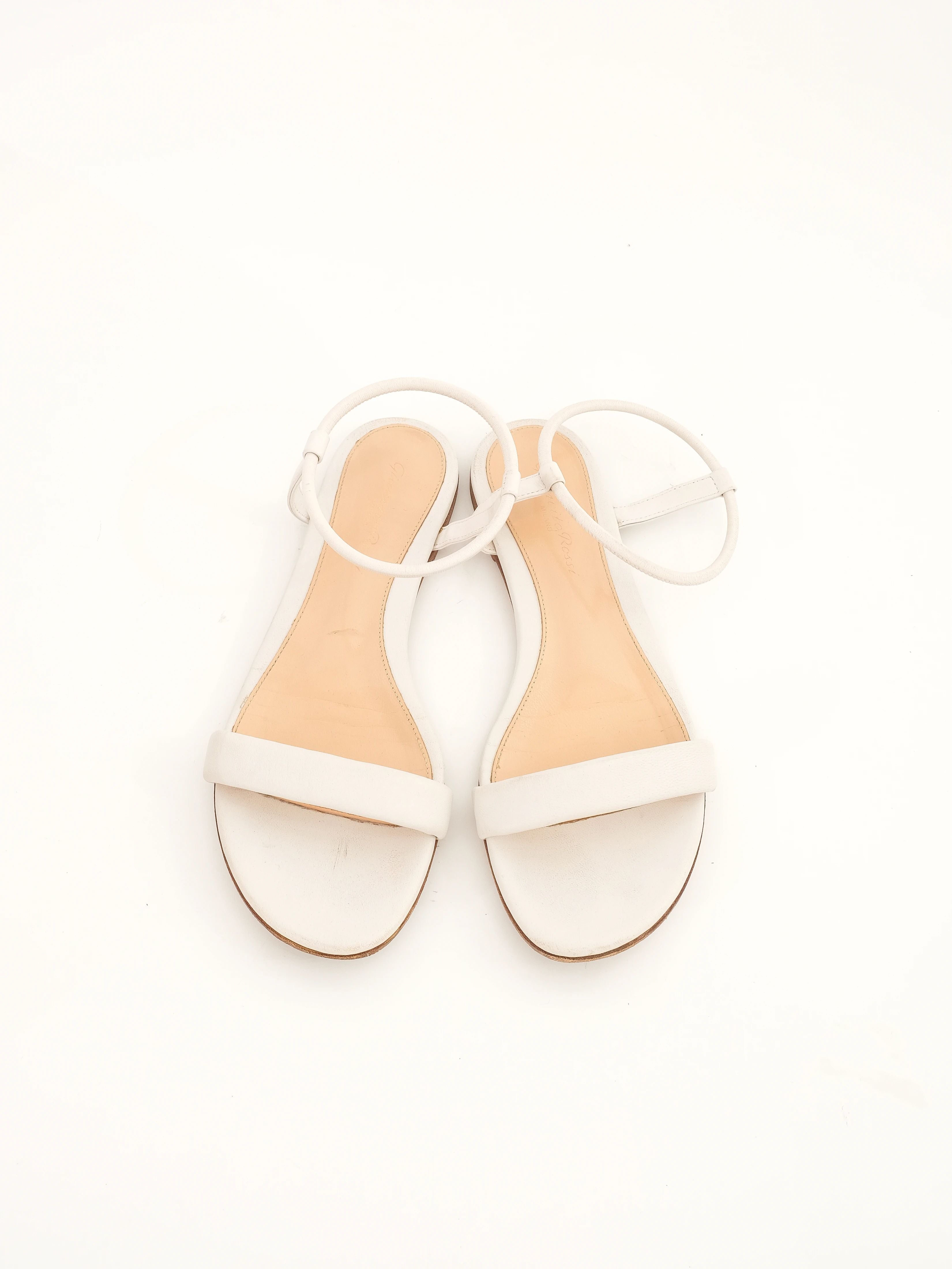Good Gianvito Rossi White Leather Sandals Size 36.5 for Women