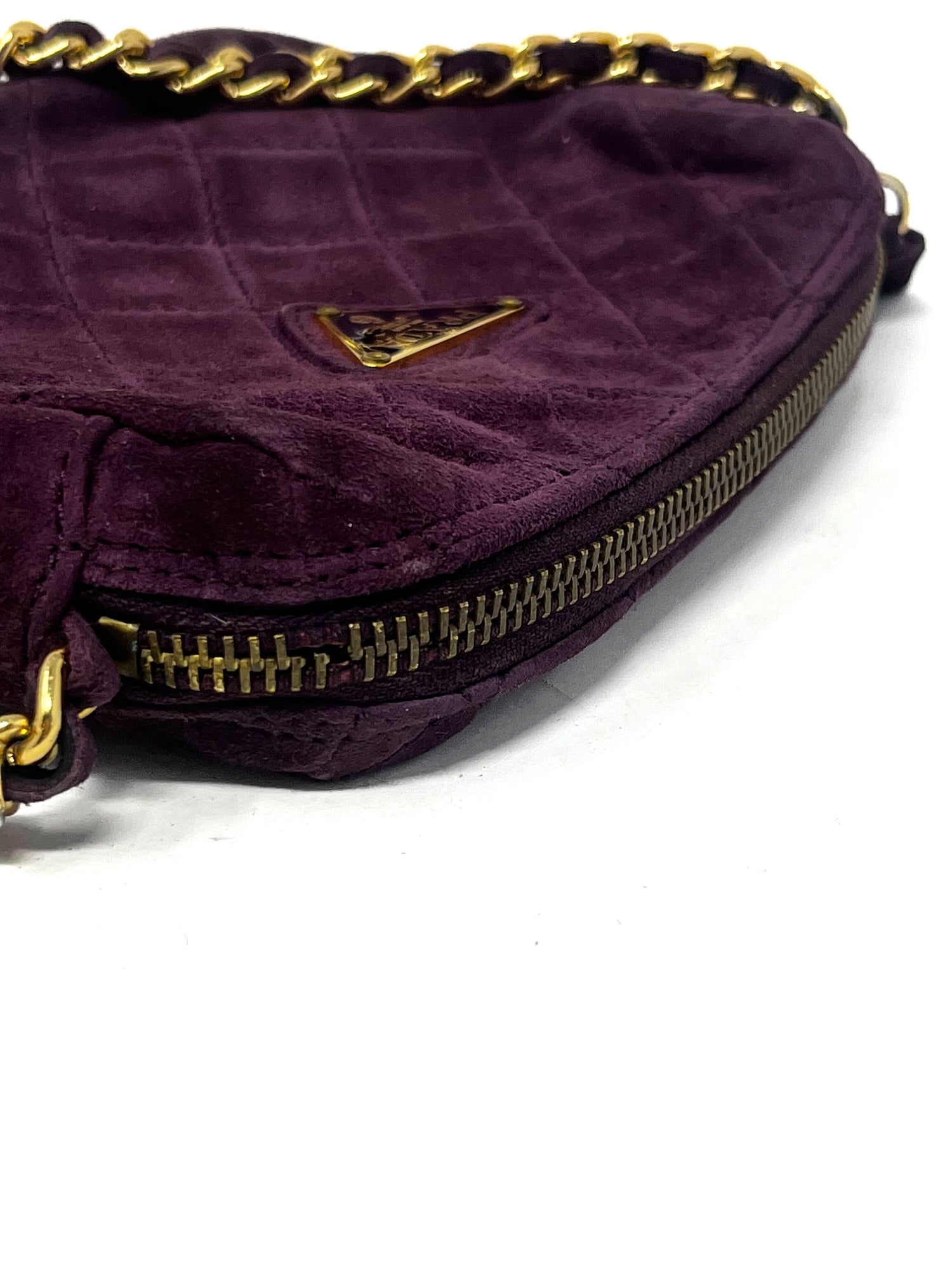 Prada Chain Suede Shoulder Bag