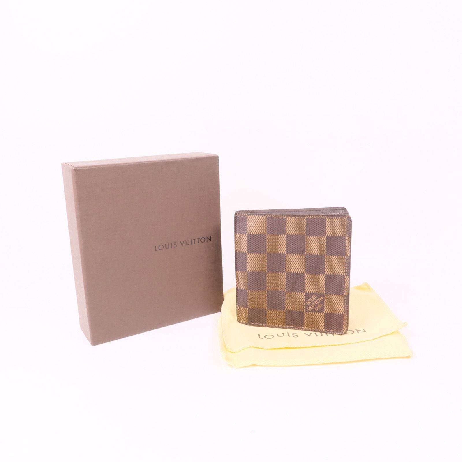 Louis Vuitton Damier Wallet Ebene Brown Bi-Fold Wallet N 61666