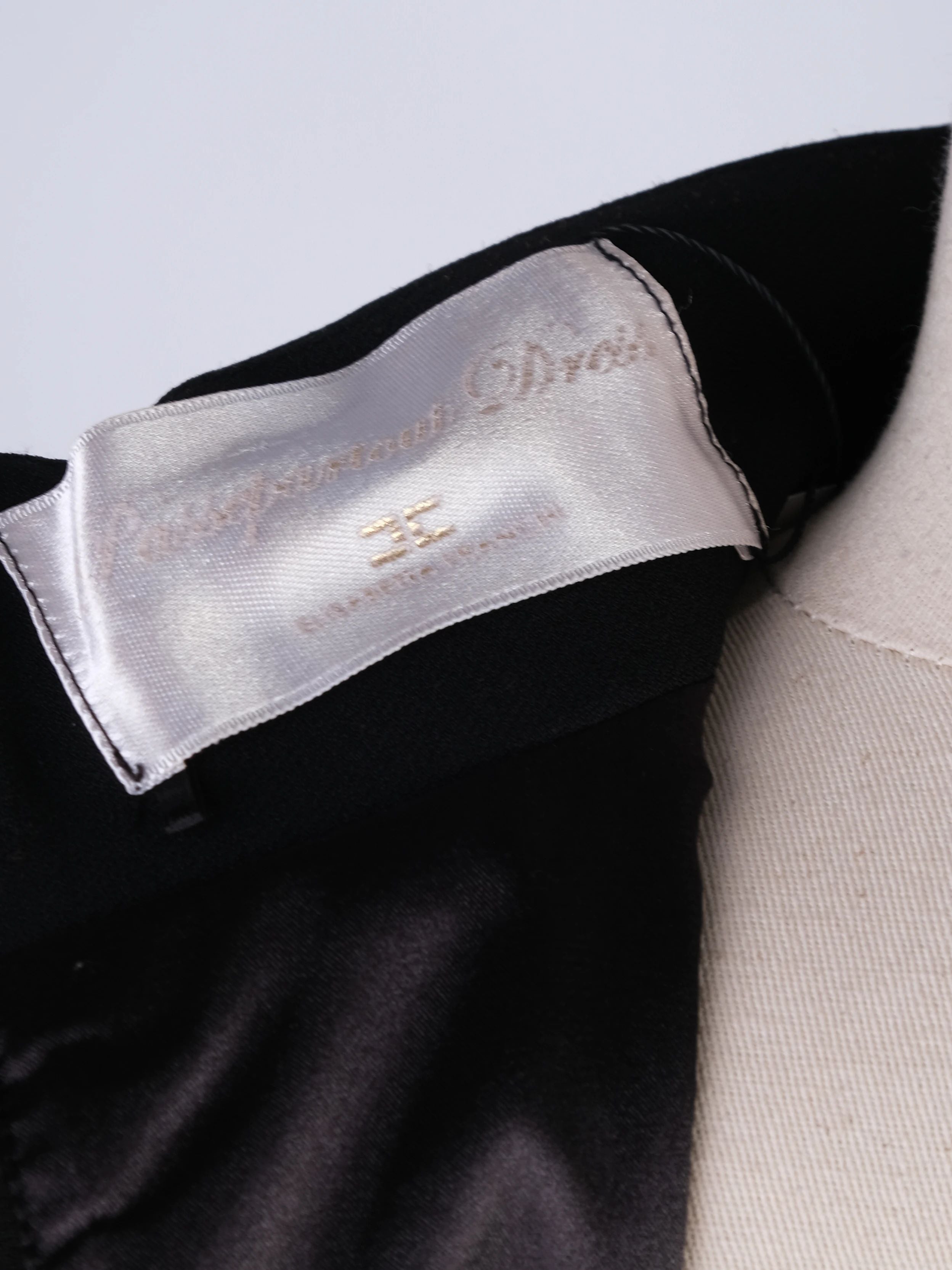 Excellent Elisabetta Franchi Black Long Sleeve Dress High Collar