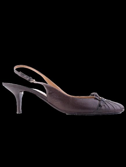 Excellent Bally Orange Leather Slingback Shoes Size 38.5