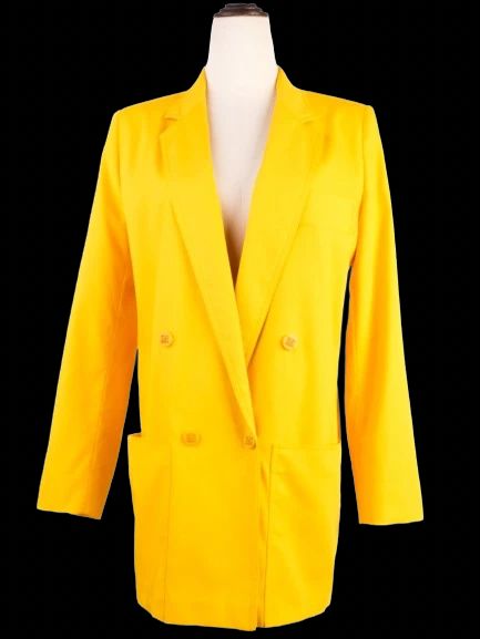 Excellent Max Mara Yellow Cotton Blazer Size M Made in Italy