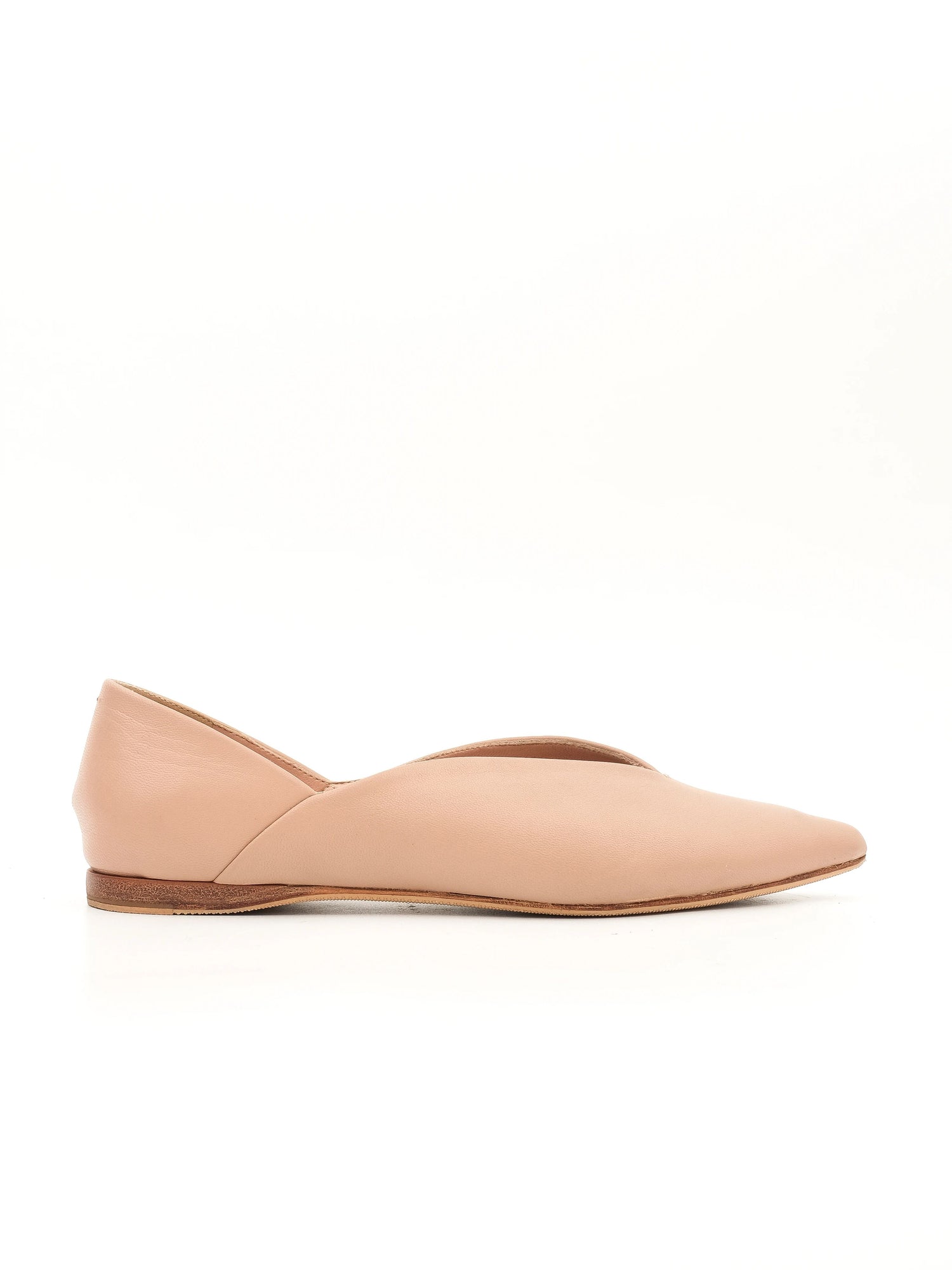 Good Max Mara Pink Leather Flats Size 36 Women Slip-On Shoes