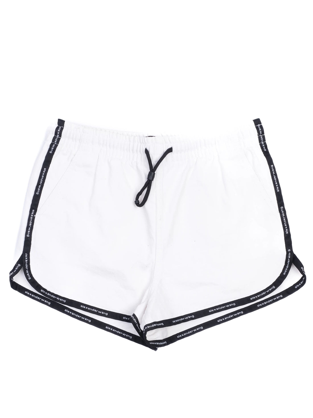 Excellent Alexander Wang White Cotton Shorts with Black Detailing