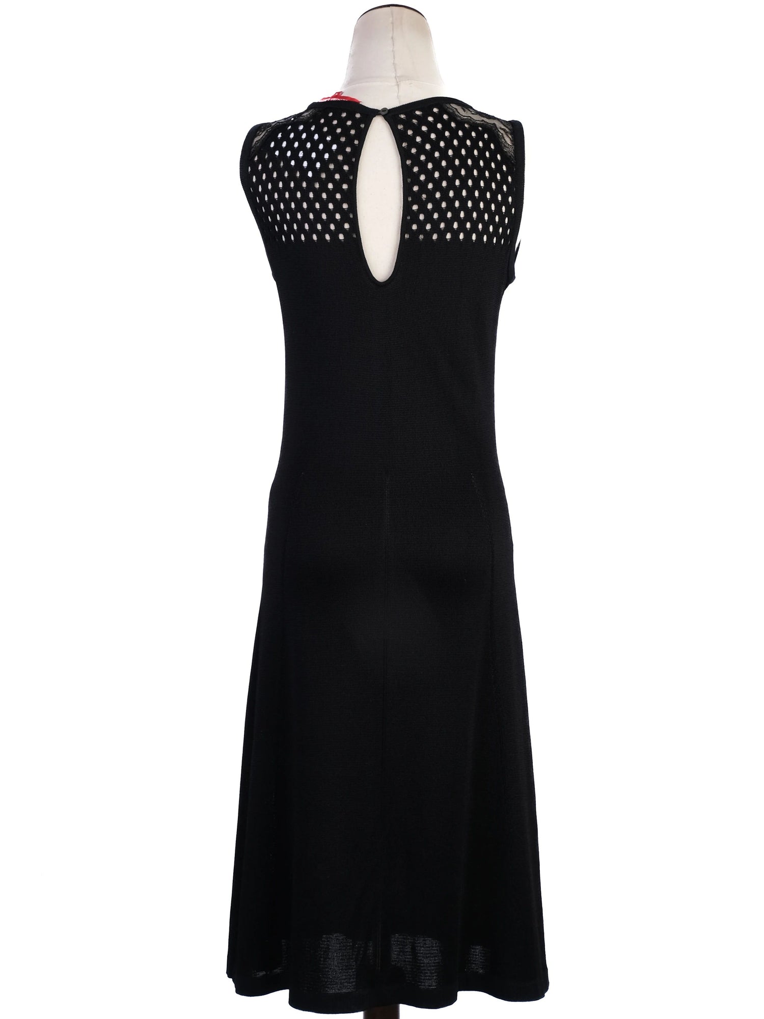 Christian Lacroix Black Sleeveless Dress M with Lace Detailing