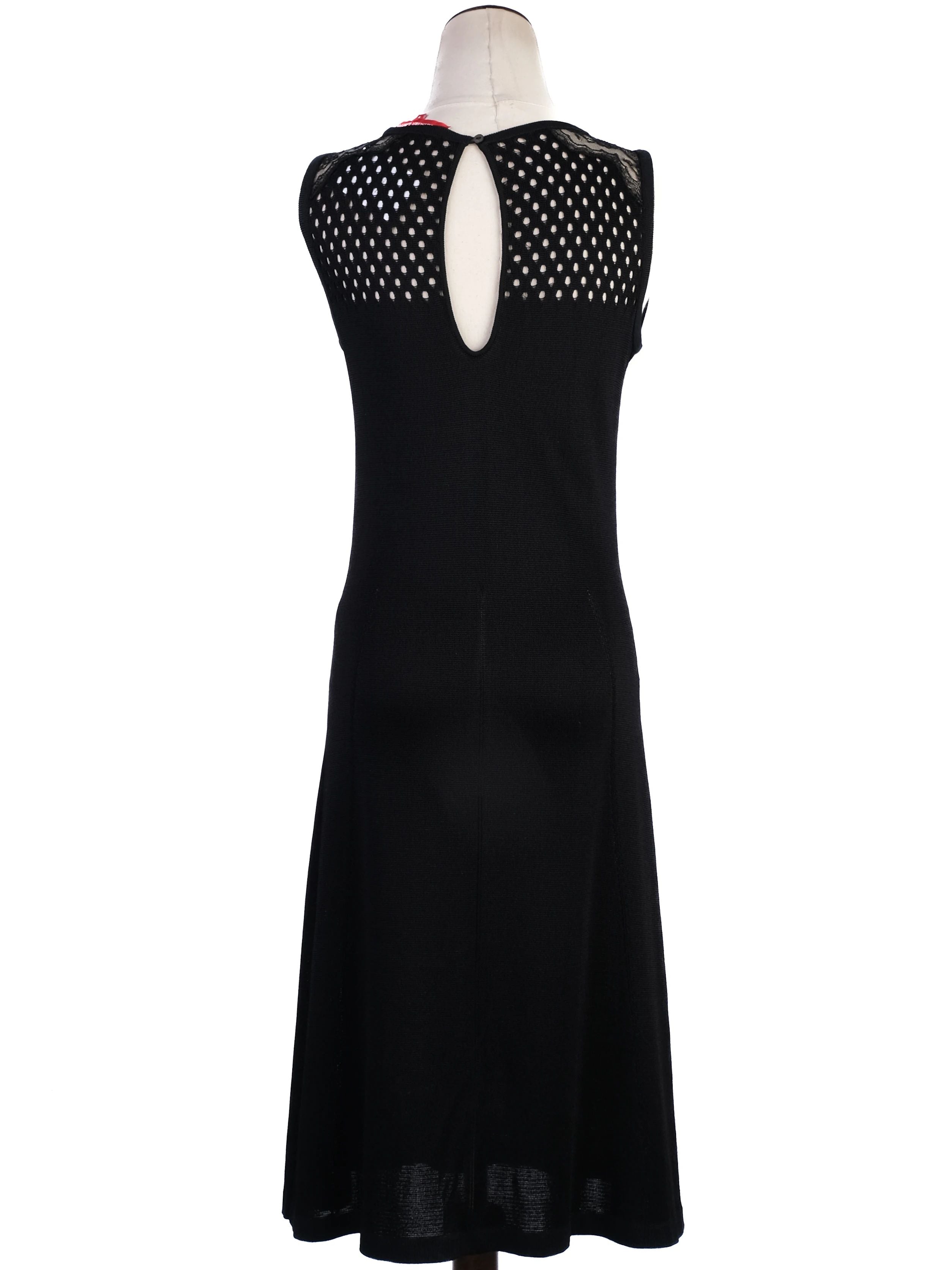 Christian Lacroix Black Sleeveless Dress M with Lace Detailing
