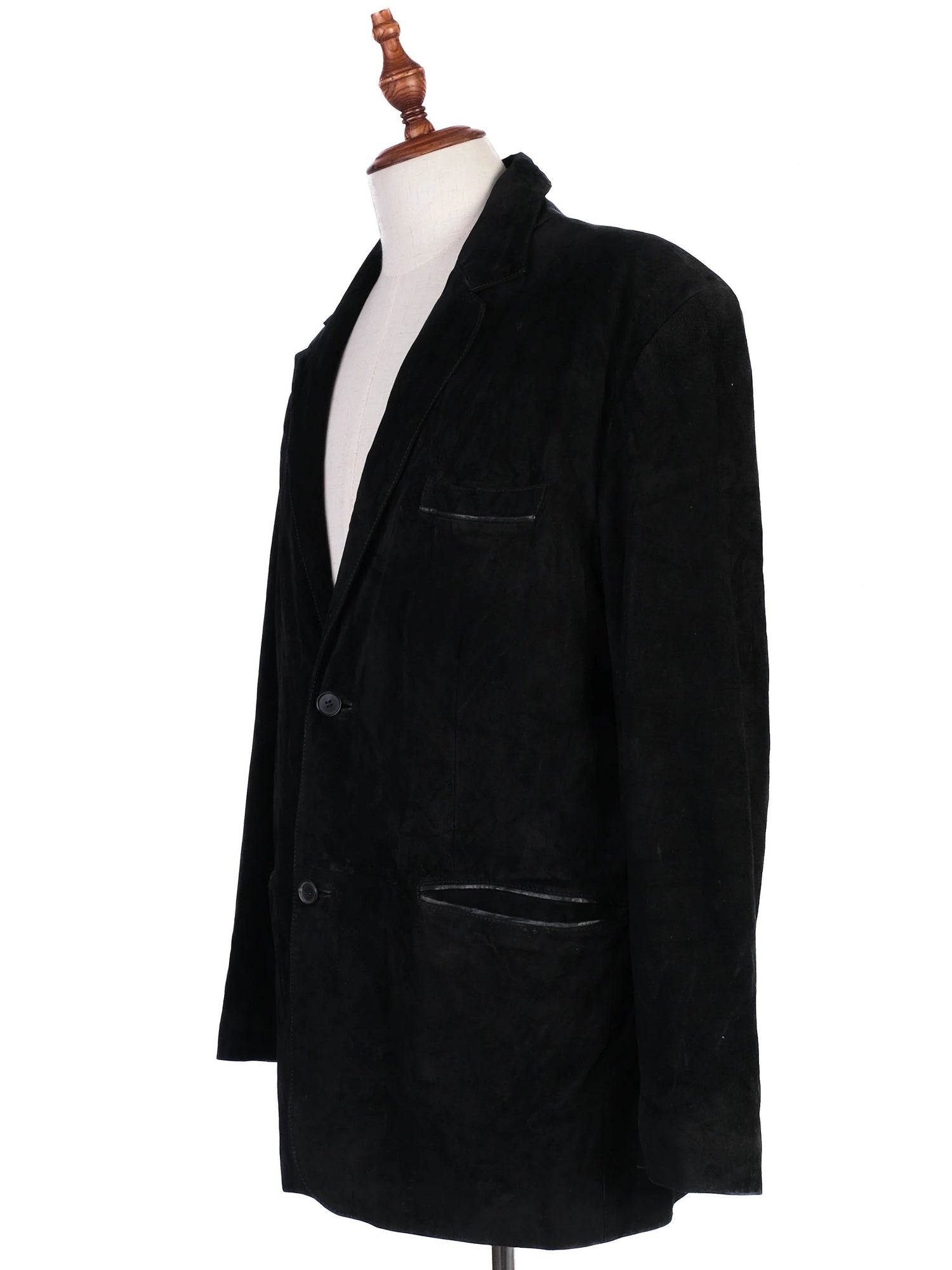 Excellent Stefano Ricci Black Leather Blazer Size XXL