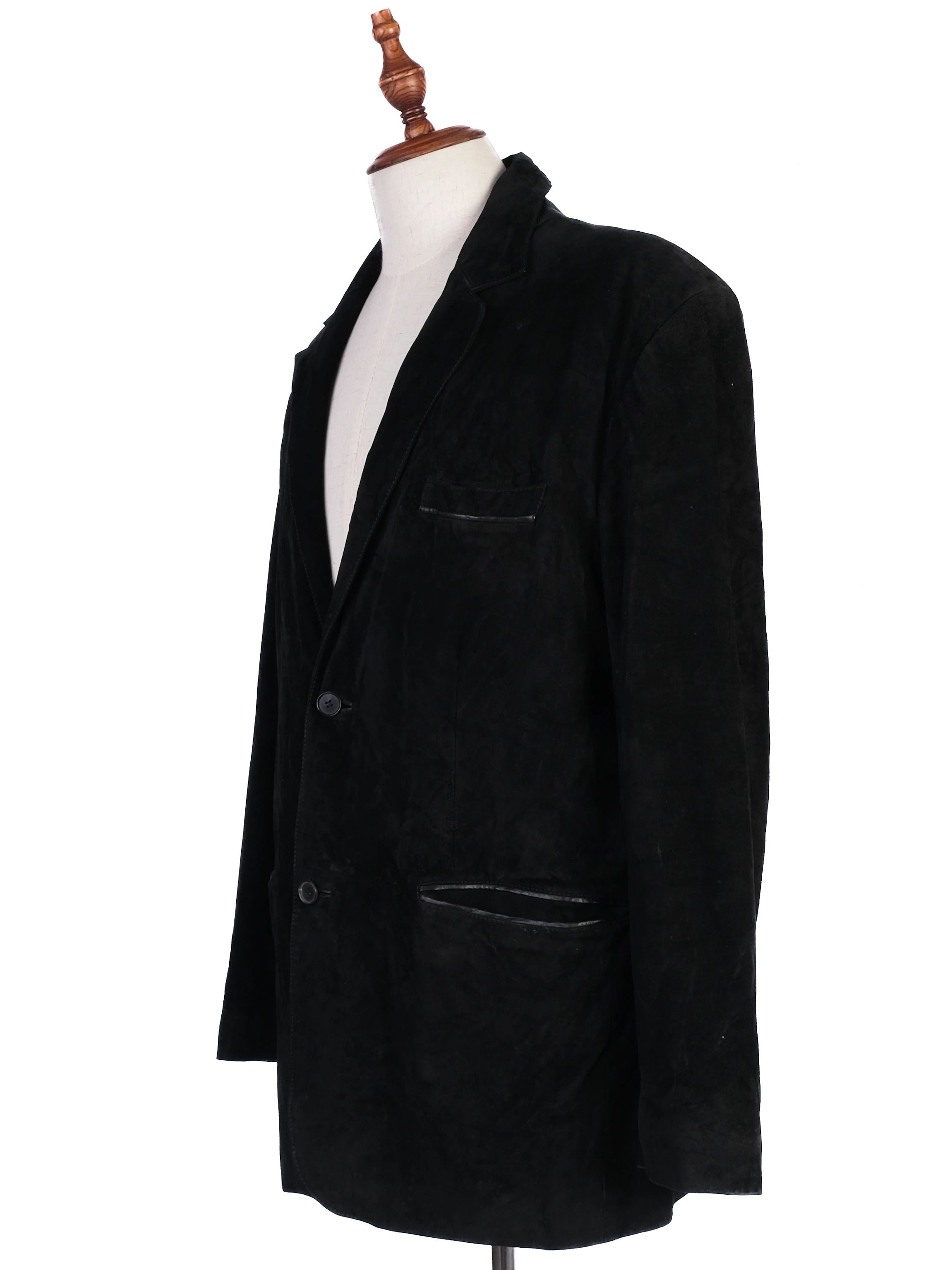 Excellent Stefano Ricci Black Leather Blazer Size XXL