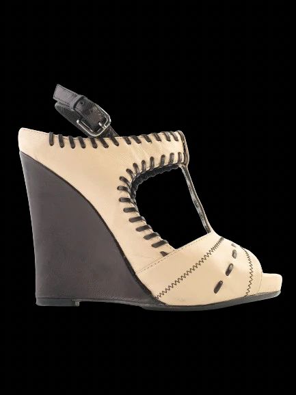 Excellent Gianmarco Lorenzi Orange Leather Wedge-Heeled Shoes Size 36