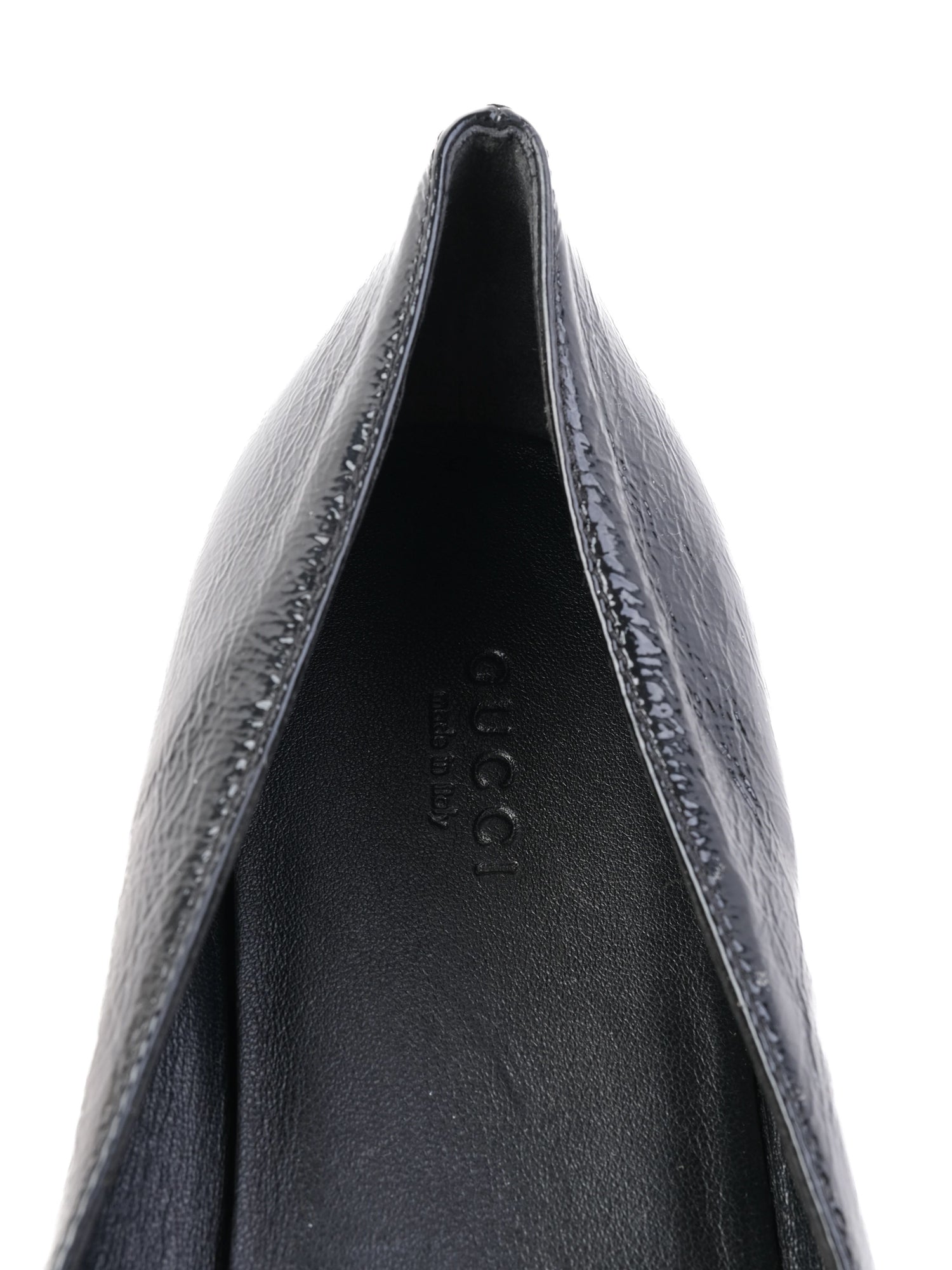 Perfect Gucci Black Leather Ballet Flats Size 41 with Iconic Stripes
