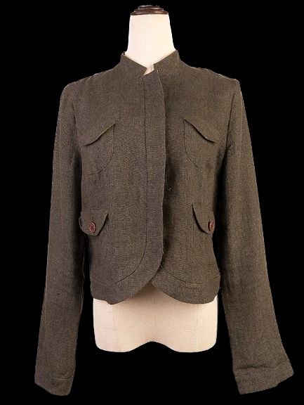 Excellent Etro Gray Cropped Wool Jacket Size M for Women