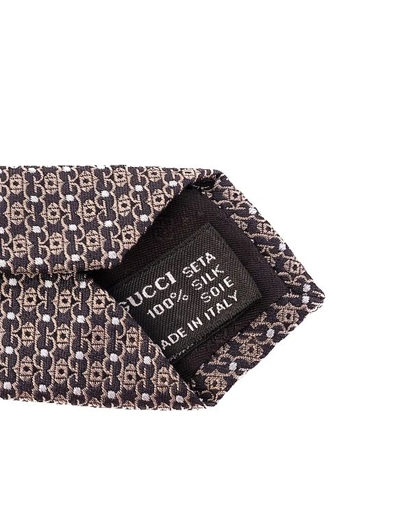 Excellent Gucci Geometric Patterned Necktie Combined Color 100% Silk
