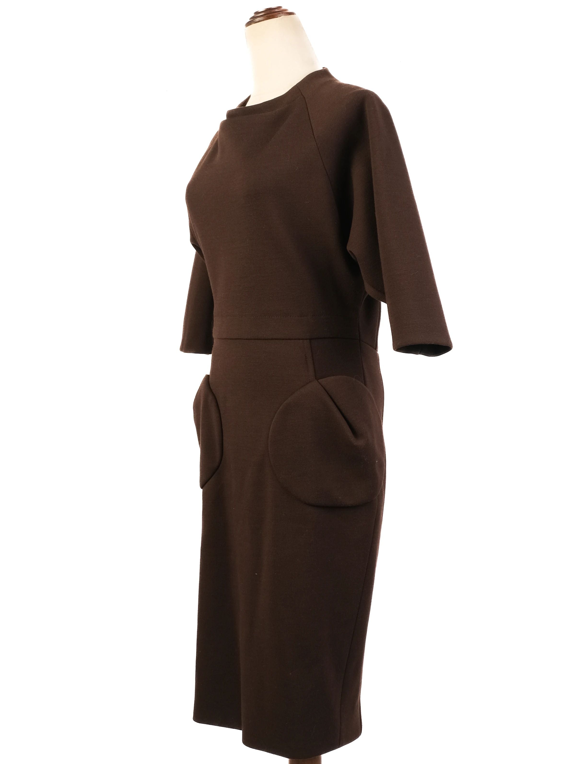 Excellent Marc Jacobs Orange Wool Dress Size S with Pockets