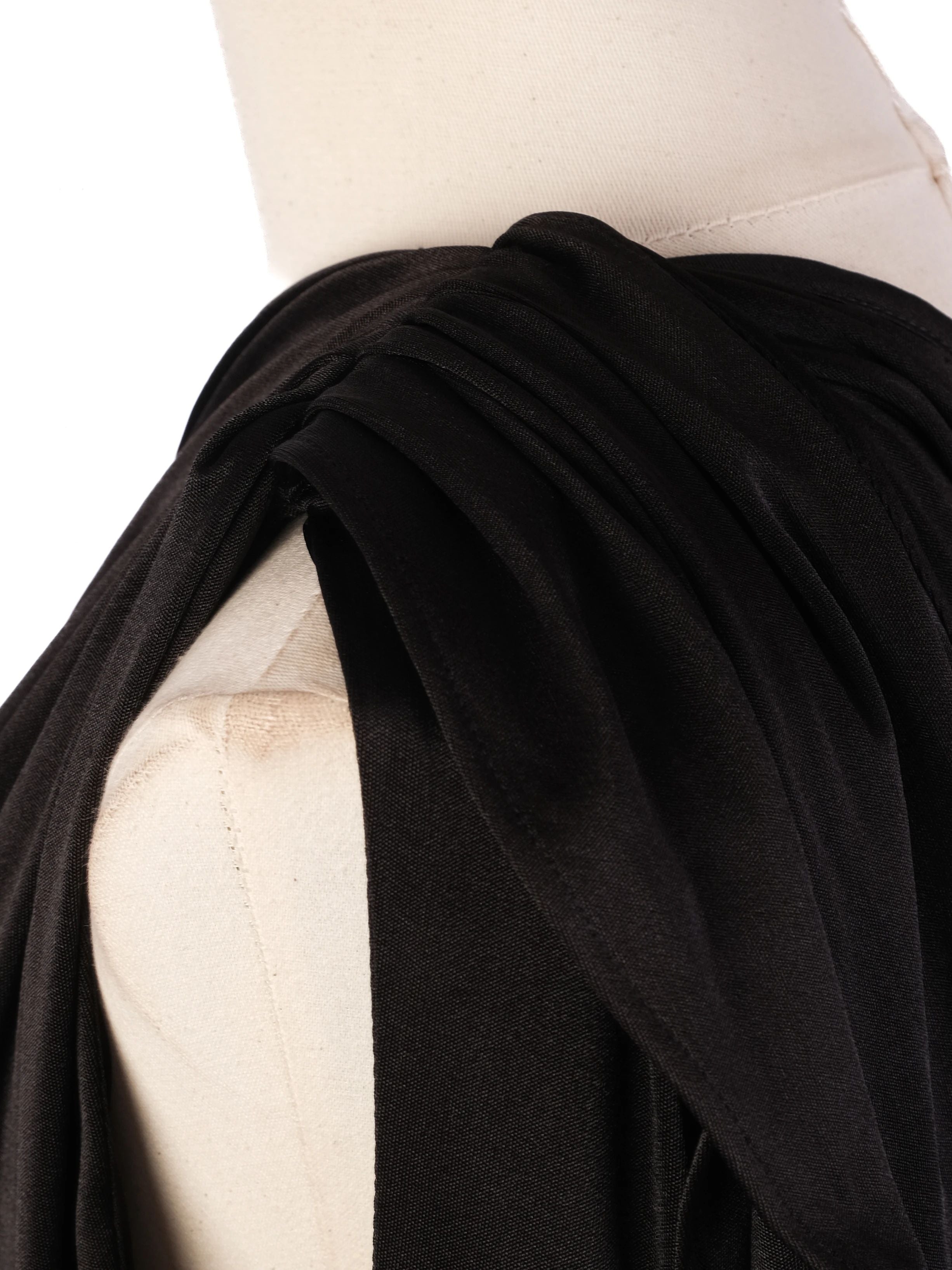 Excellent Black One-Shoulder Dress XL Polyester Women