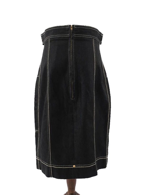 EXCELLENT Clips Blue Nylon WomenÕs High-Waisted Skirt Size L