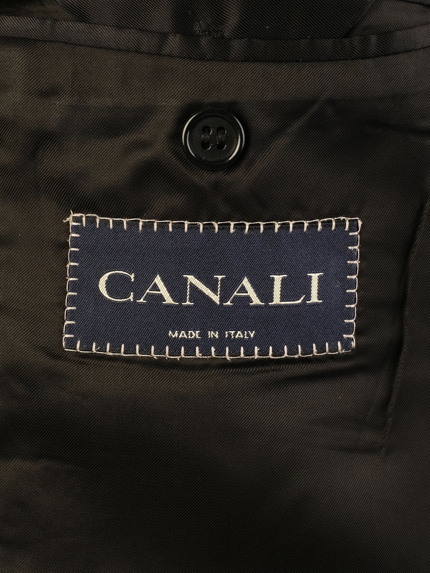 Excellent Canali Black Wool Pinstripe Suit Jacket Size XL
