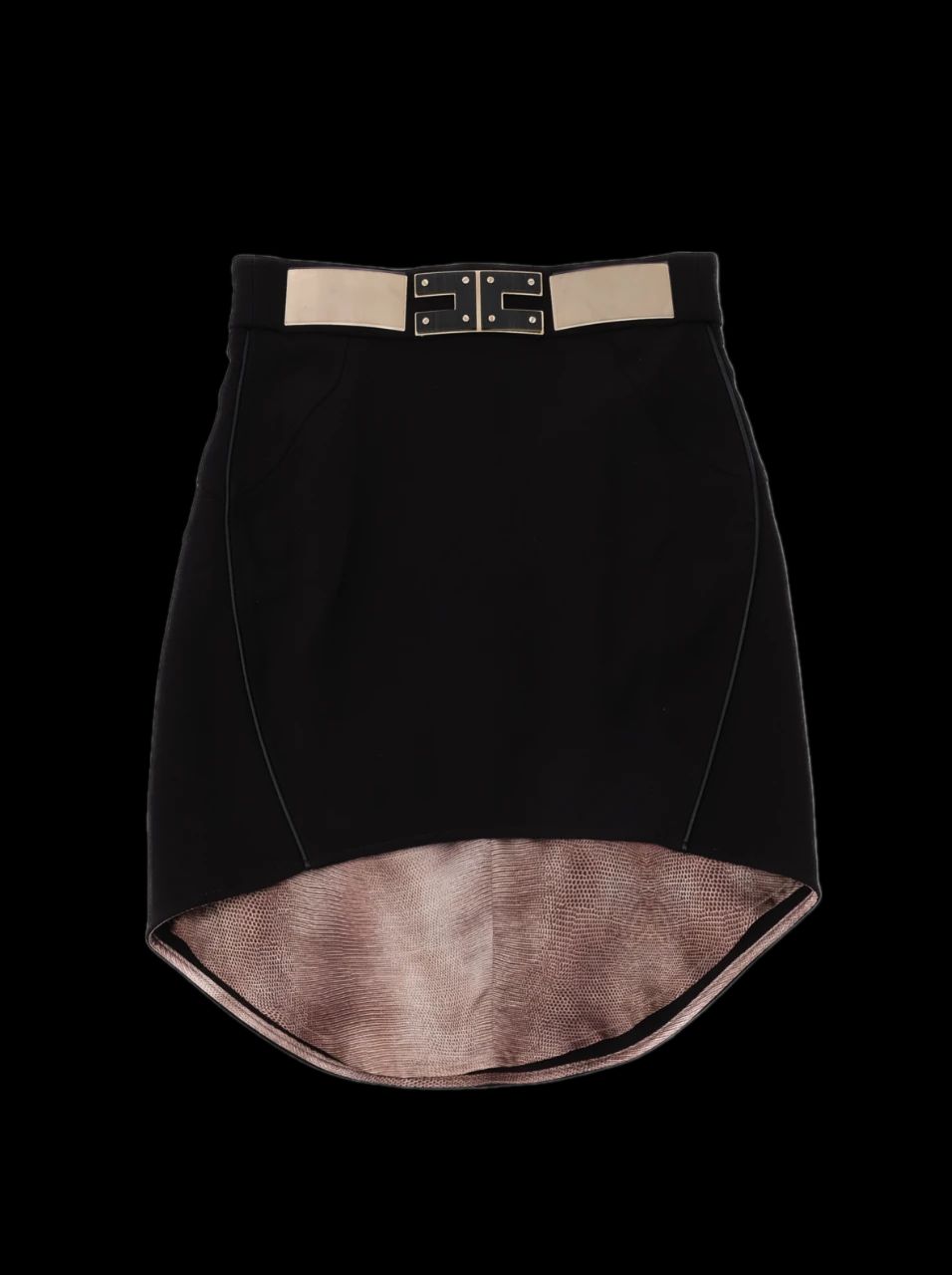 Excellent Elisabetta Franchi Black Viscose Skirt Size M