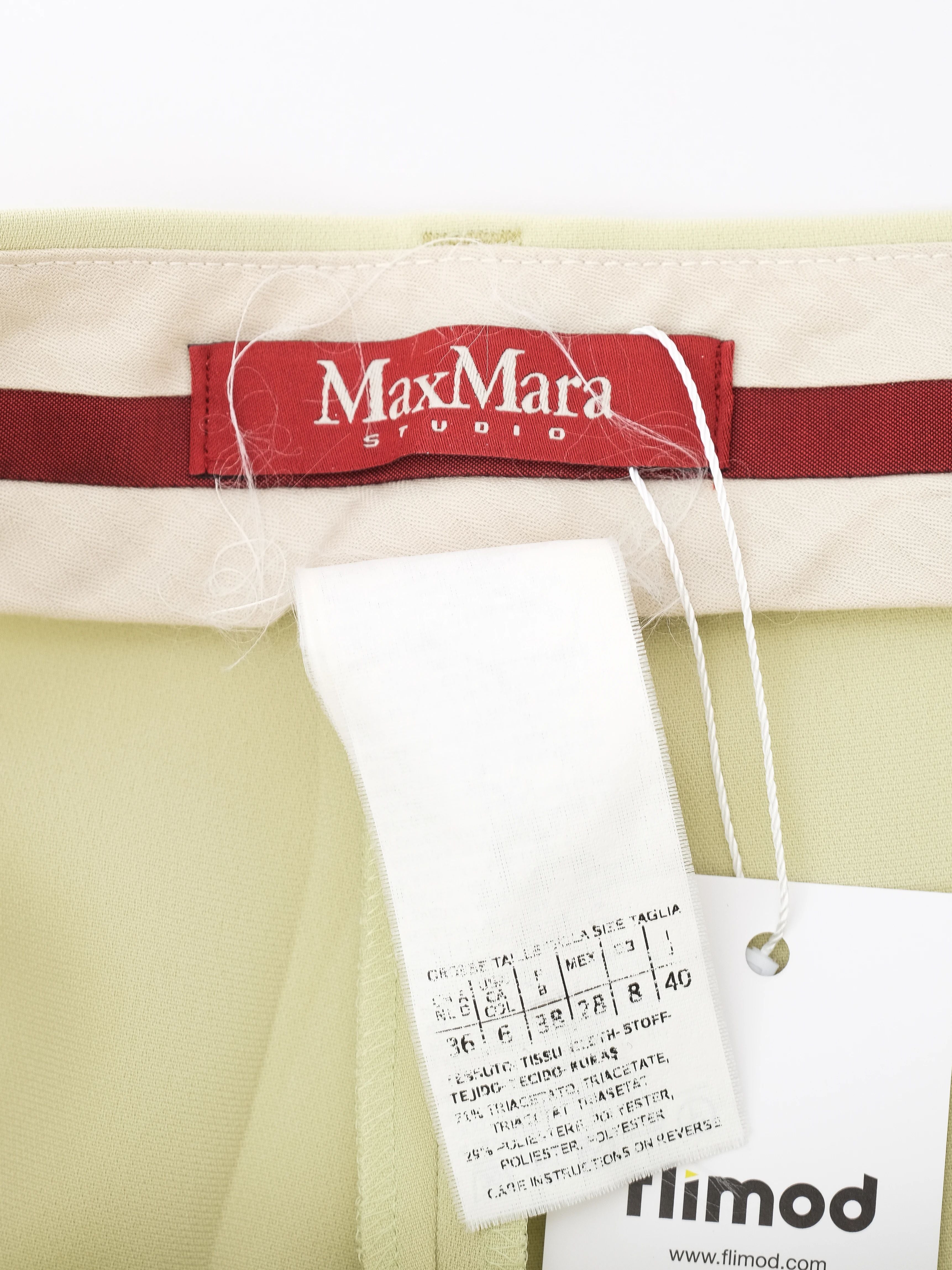 Excellent Max Mara Green Trousers Size M Triacetate Women