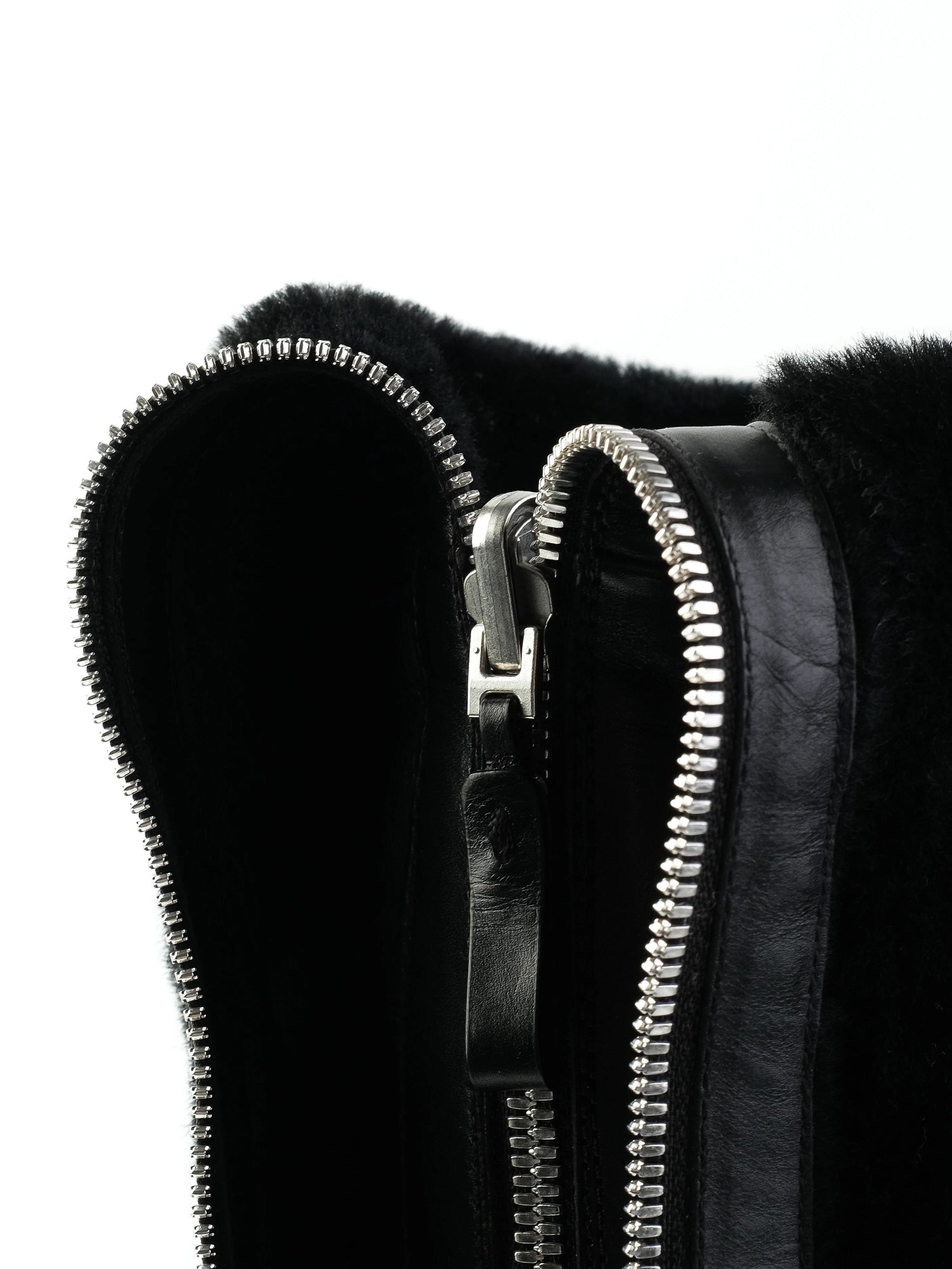 NEW Sergio Rossi Black Leather Wedge-Heeled Boots Size 38.5