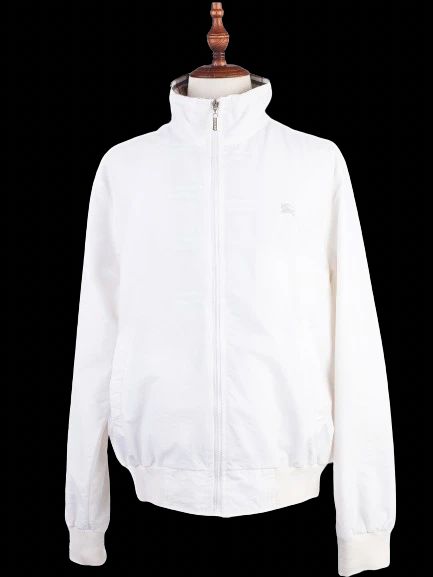 Excellent Burberry White Lycra Jacket XL for Men