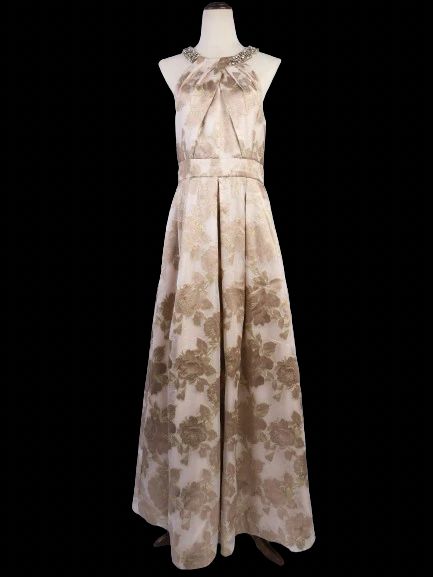 Excellent DKNY Pink Floral Gown Polyester Sleeveless Size N/A