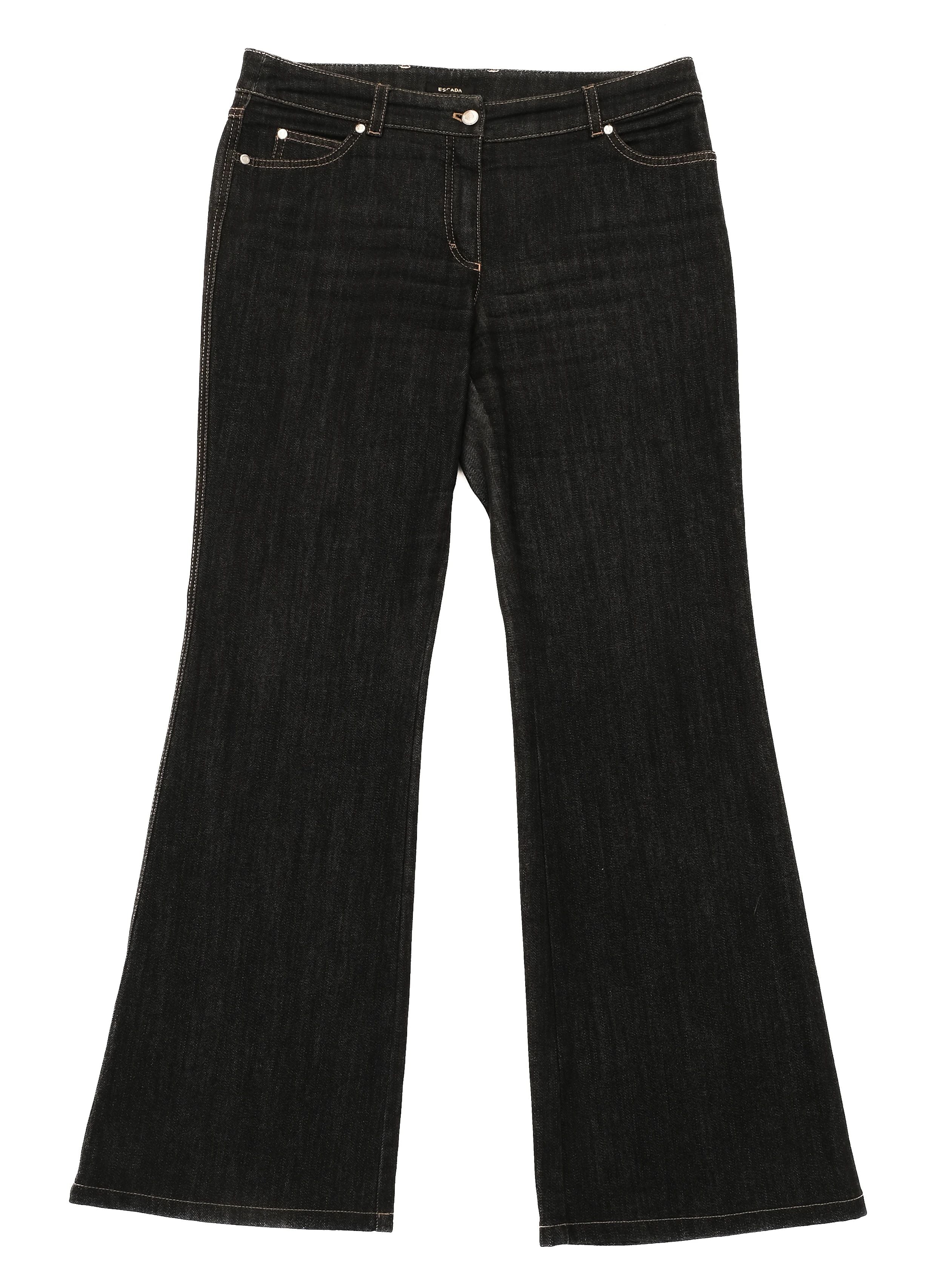 Excellent Escada Black Flare Jeans Size M Women&