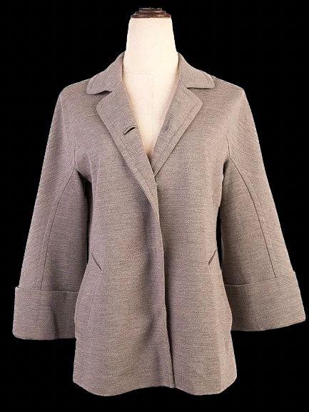 Excellent Moschino Gray Wool Jacket Size M with Wide Cuffs