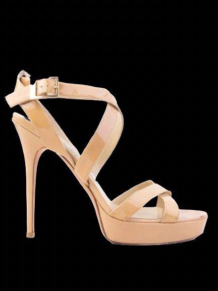 Excellent Jimmy Choo White Leather High-Heeled Sandals Size 42
