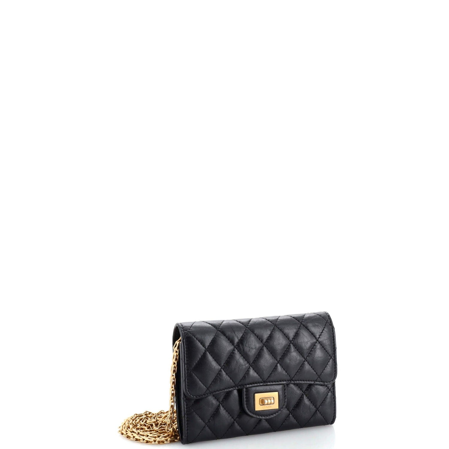 Chanel Reissue 2.55 Wallet On Chain Quilted Aged Calfskin Mini