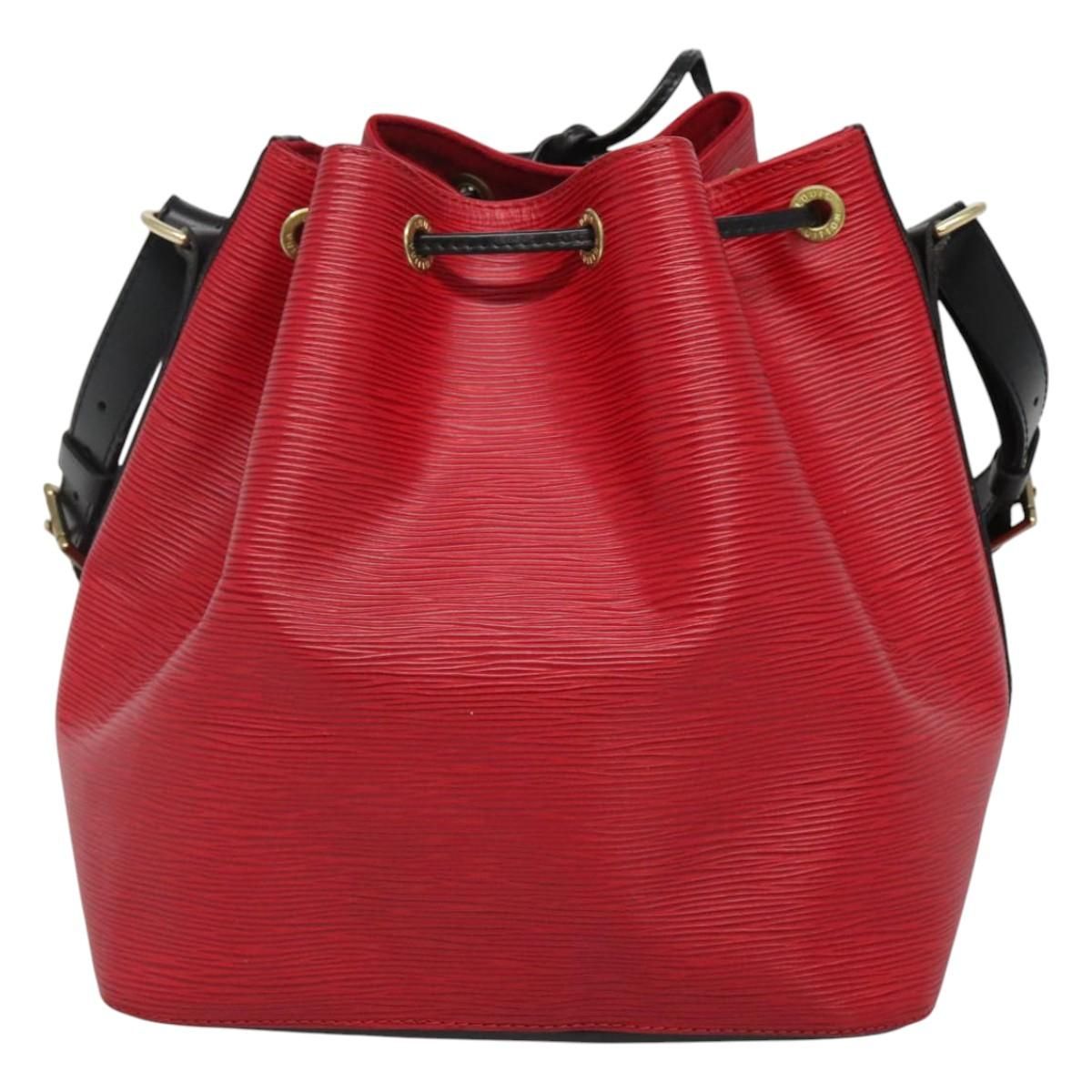 Louis Vuitton Epi Petit Noe Shoulder Bag Bicolor Black Red M 44017 Lv Auth