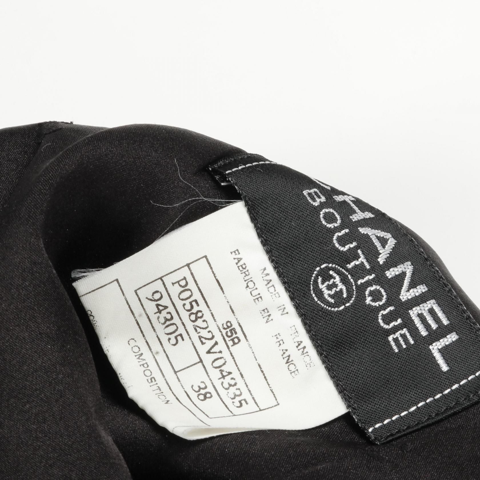 Chanel Black Coco Mark Button Dress Wool P 05822v 04335