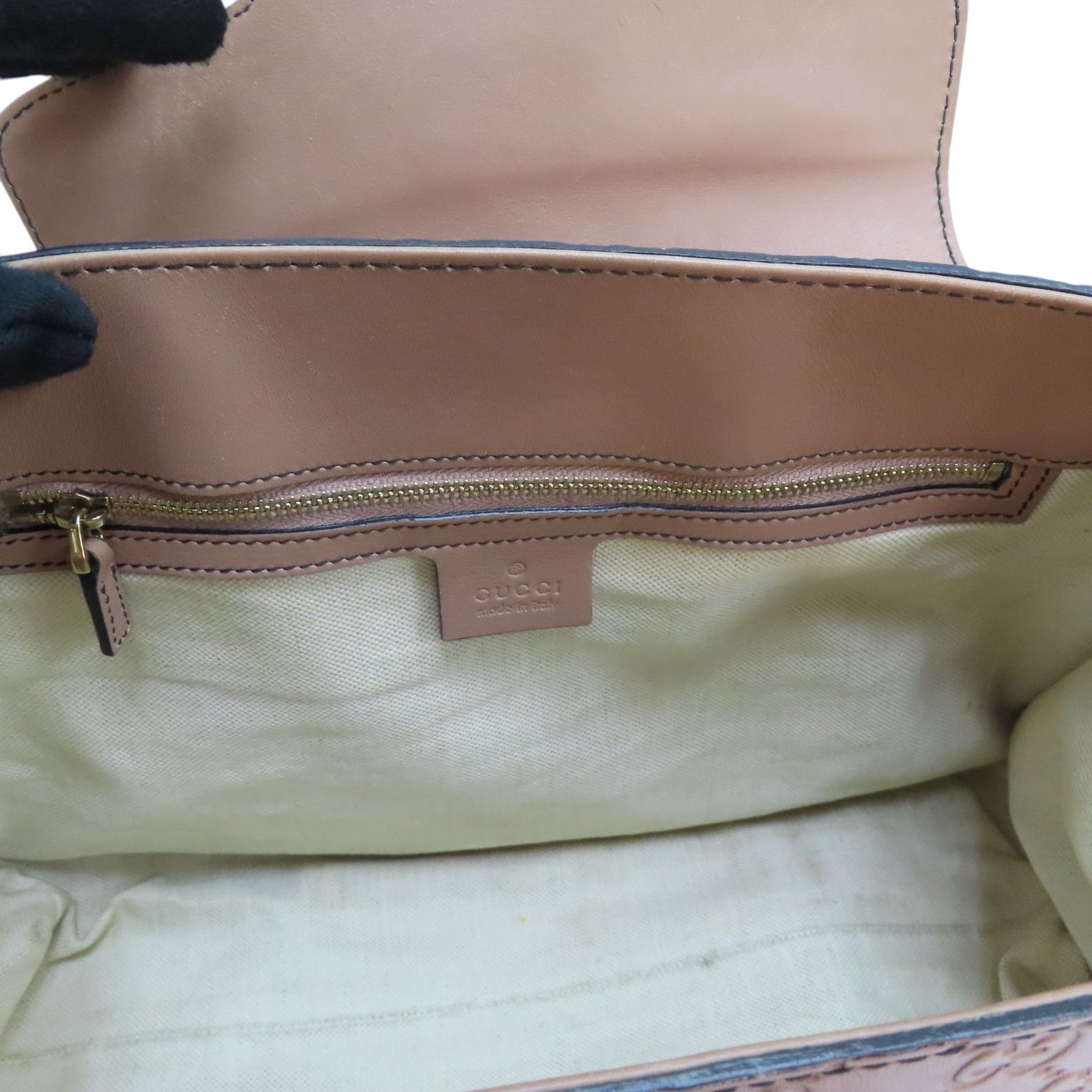 Gucci Guccissima Emily Shoulder Bag Calfskin Pink 295403