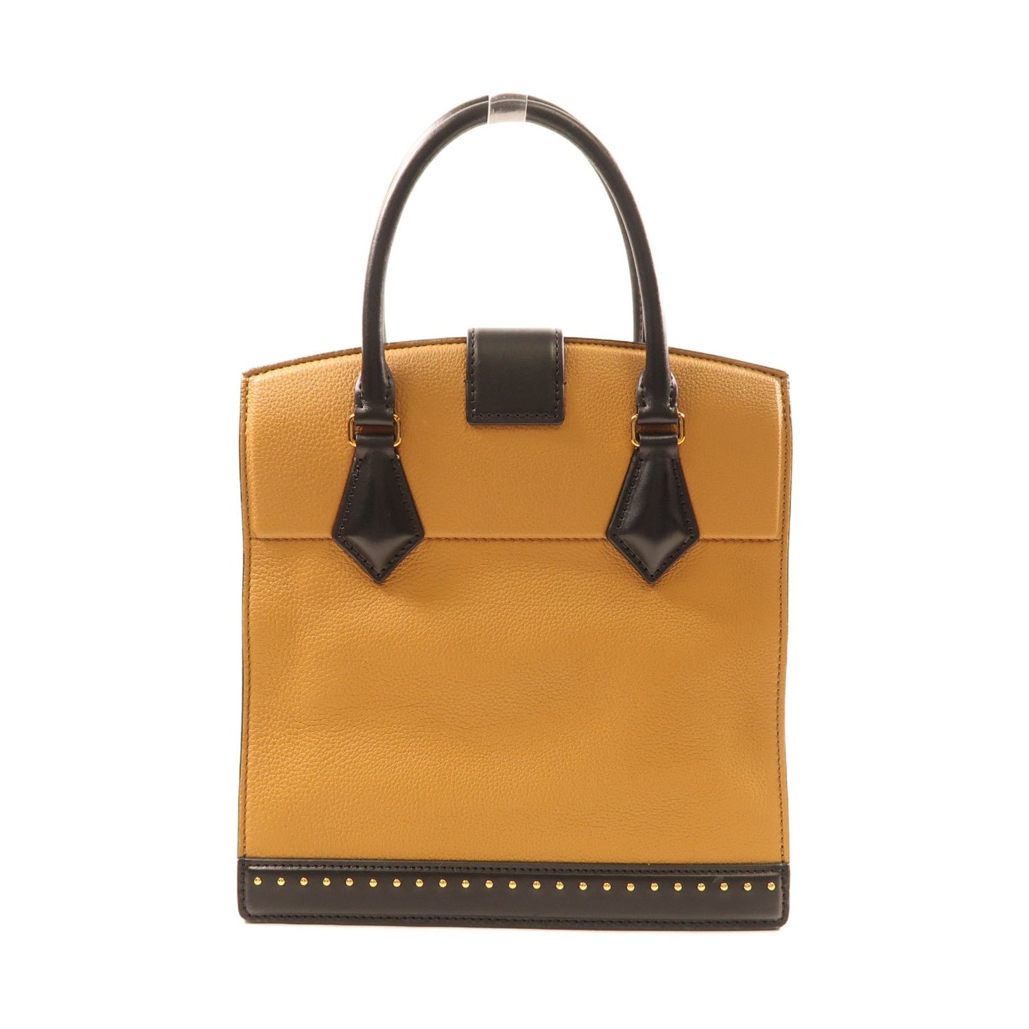 Louis Vuitton Cowhide Leather Studs Bicolor Hand-turn Shoulder Bag Beige Black Beige/black 2way Shoulder Bag M 51654