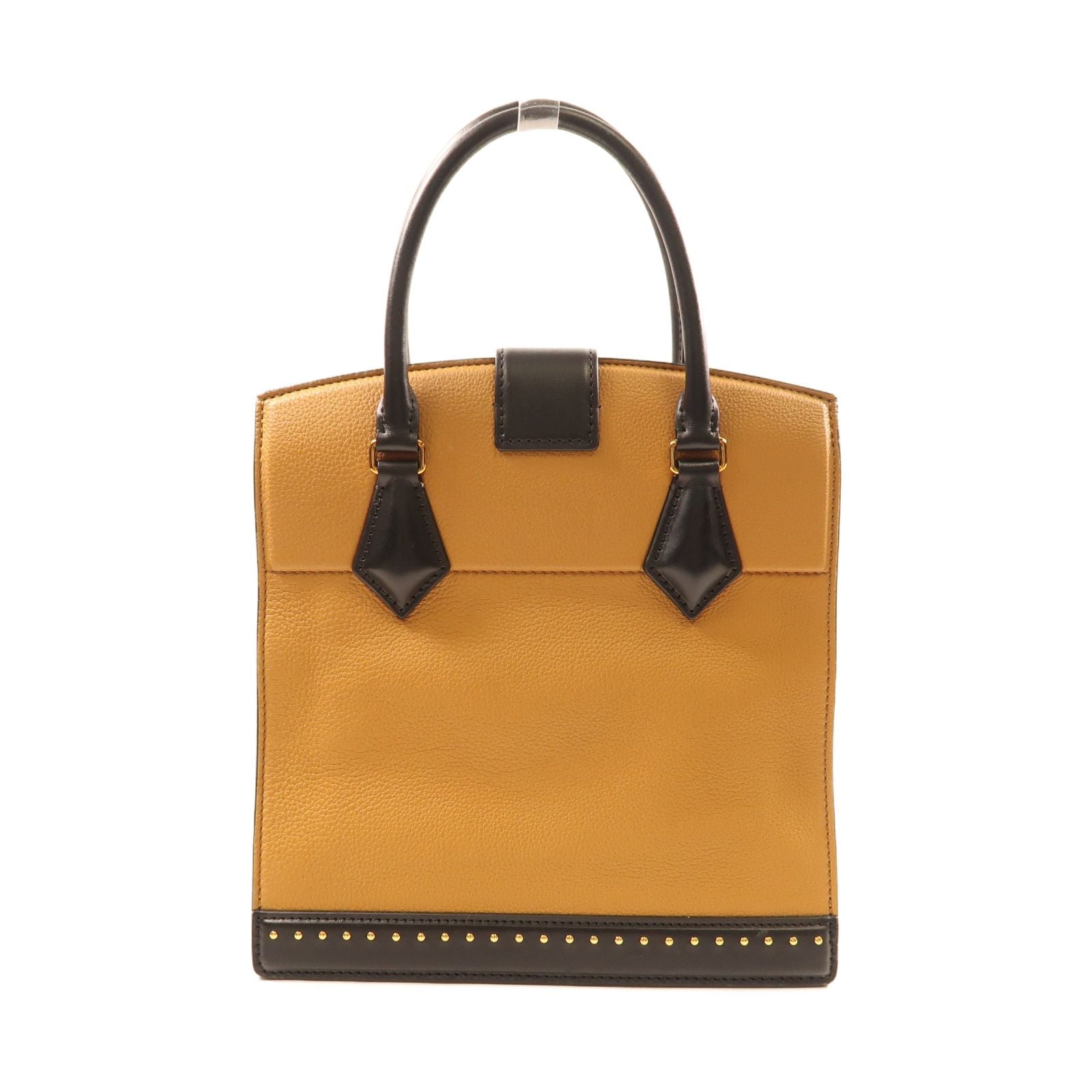Louis Vuitton Cowhide Leather Studs Bicolor Hand-turn Shoulder Bag Beige Black Beige/black 2way Shoulder Bag M 51654