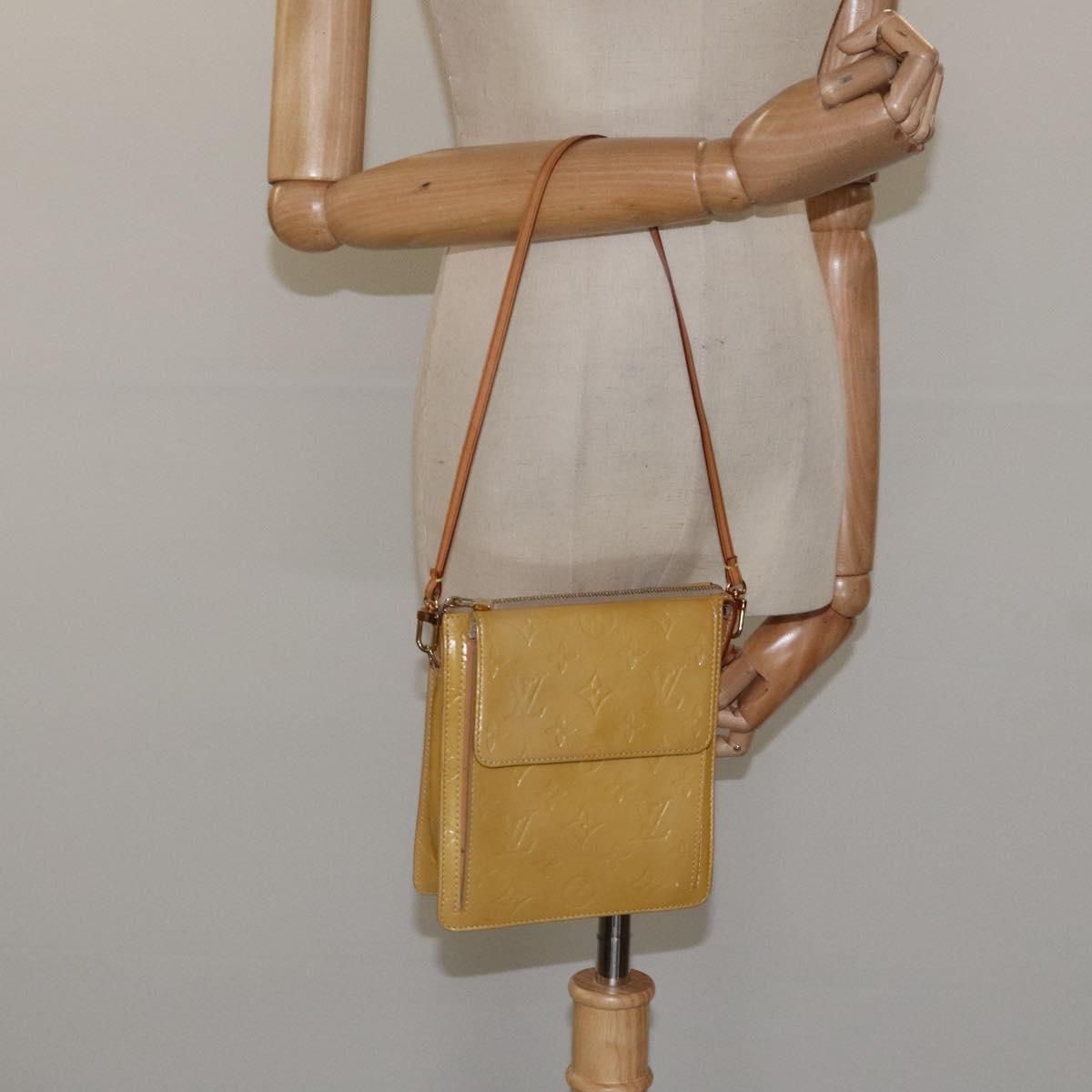Louis Vuitton Vernis Motto Accessory Pouch Beige M 91136 Lv Auth