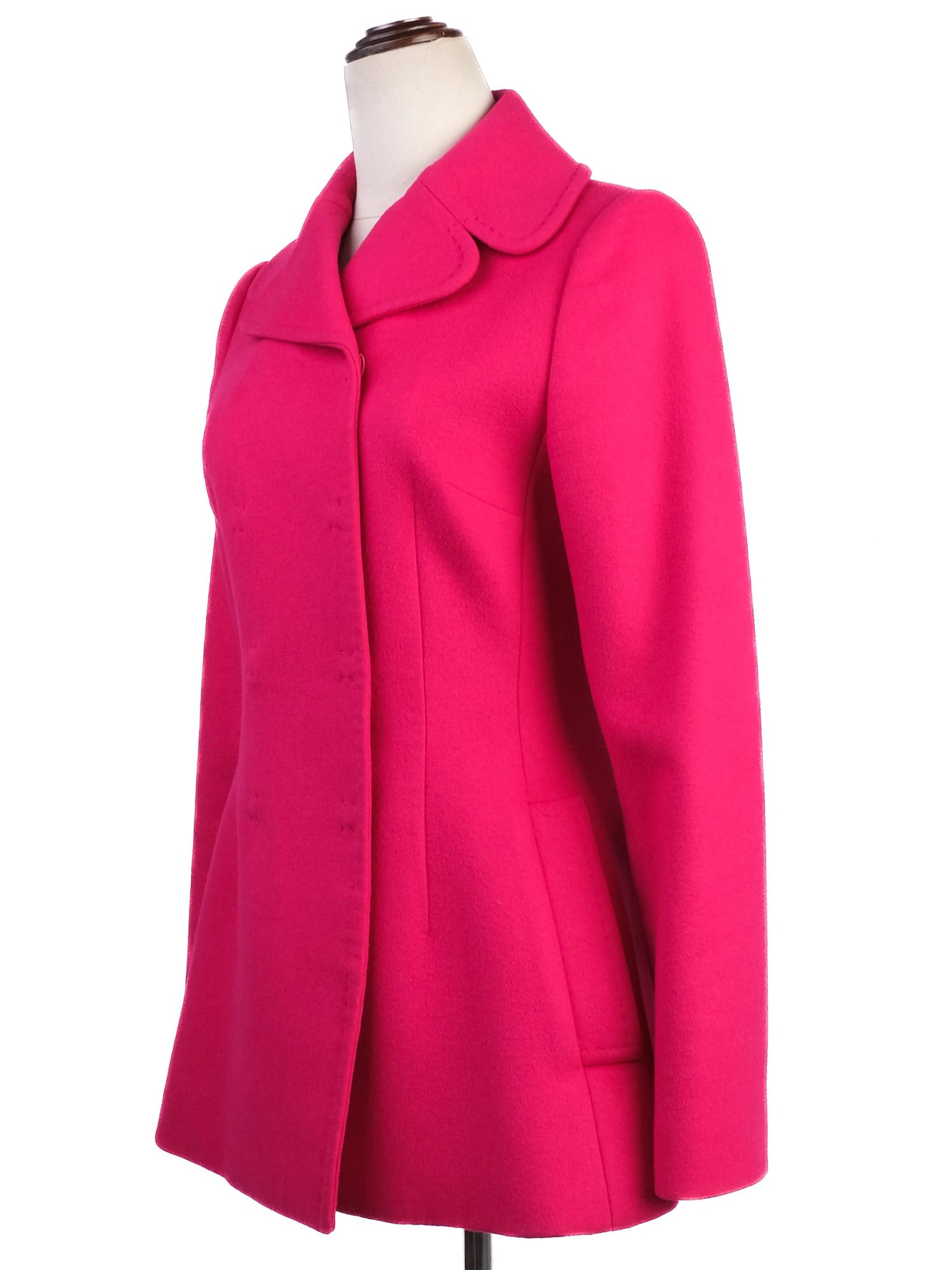 Excellent Dolce Gabbana Pink Wool Coat Size S Made in Italy