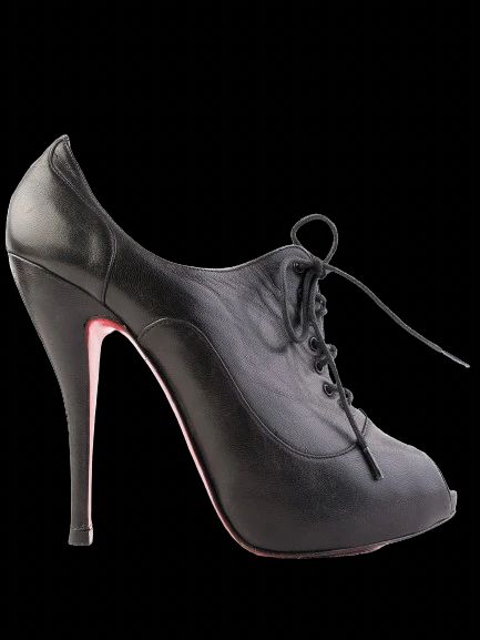 Christian Louboutin Black Leather High Heeled Shoes Size 37