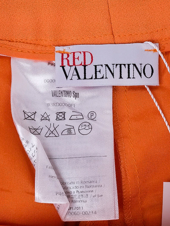 Excellent Red Valentino Orange Viscose Culottes Size S