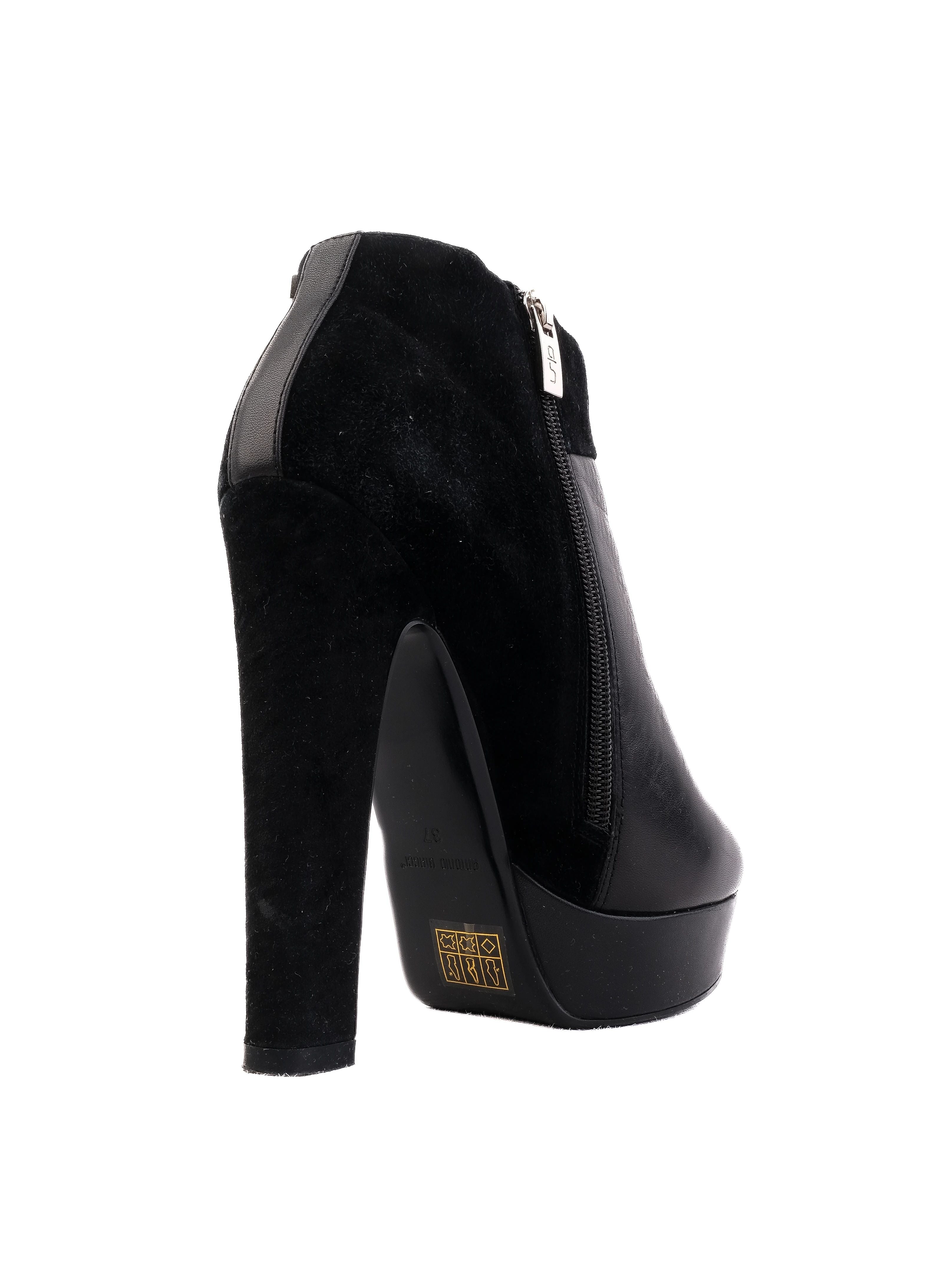 Good Antonio Biacci Black Leather Ankle Boots Size 37