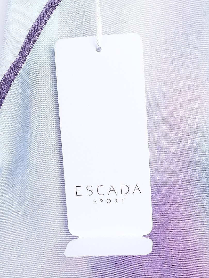 NEW Escada Black T-Shirt XL Colorful Floral Design Cotton