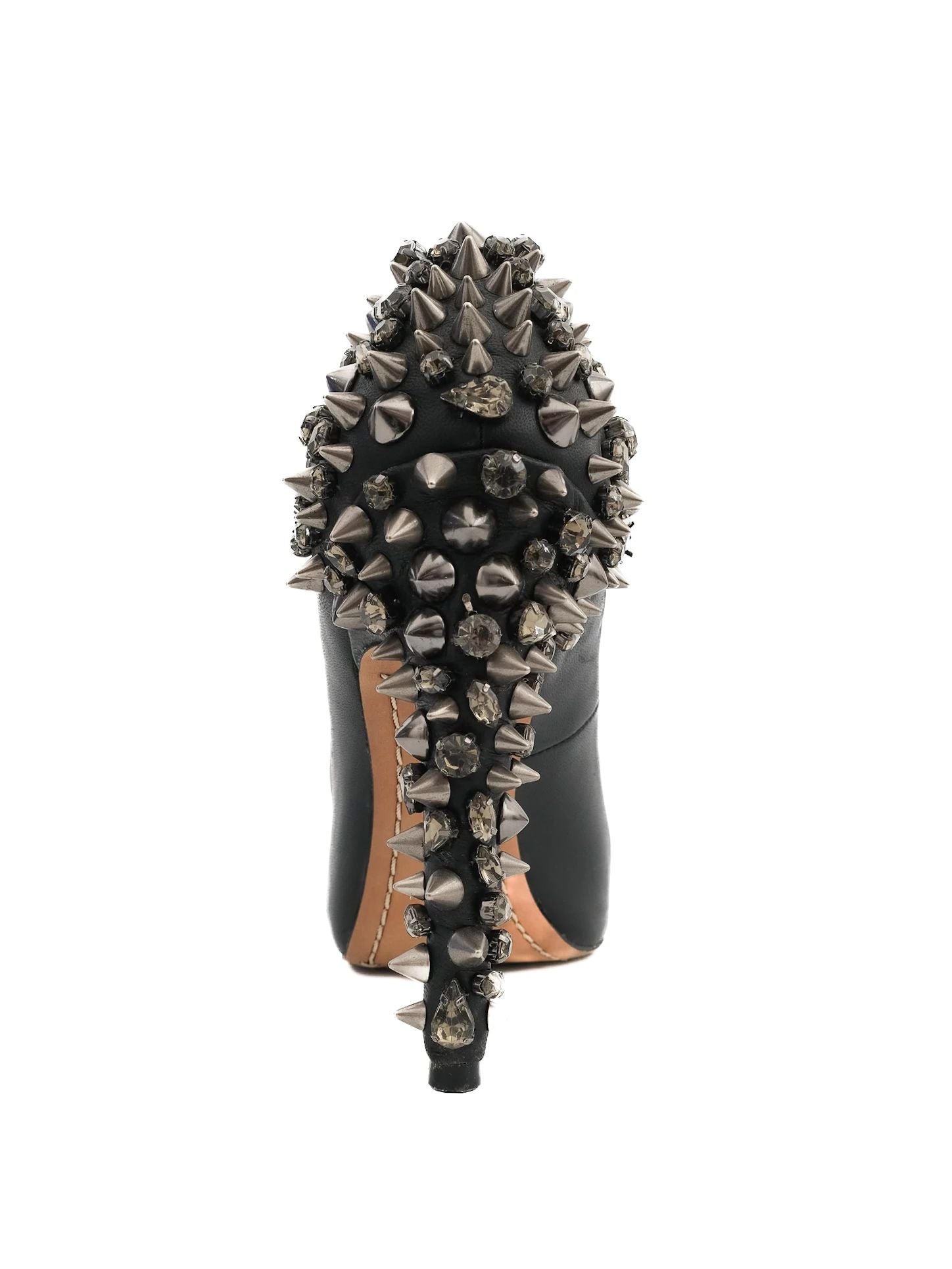 Excellent Sam Edelman Black Leather High Heels Size 37 with Spikes