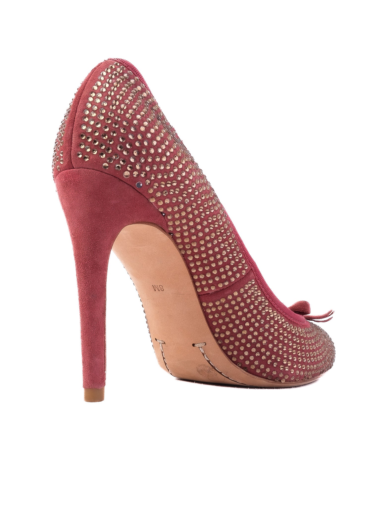 Excellent Tory Burch Red High-Heeled Shoes Size 38 Leather